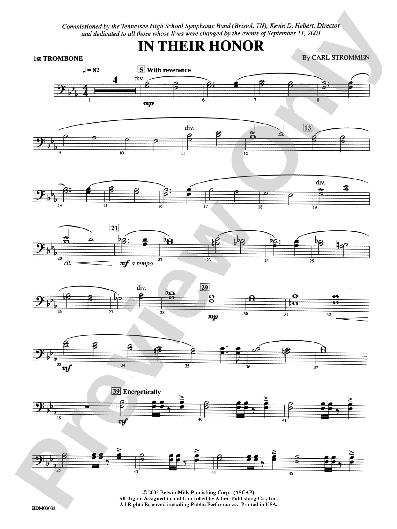 In Their Honor: 1st Trombone