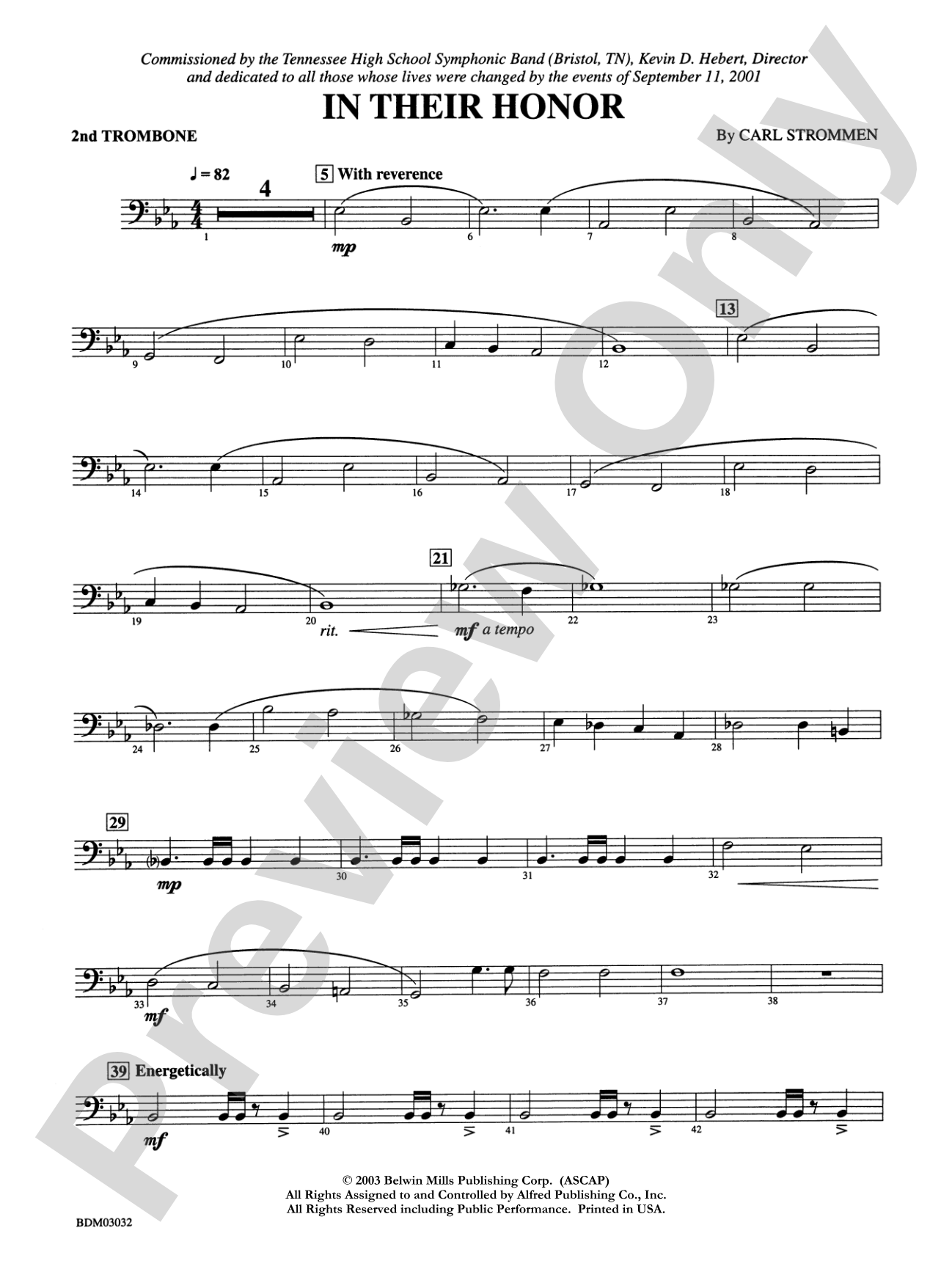 In Their Honor: 2nd Trombone