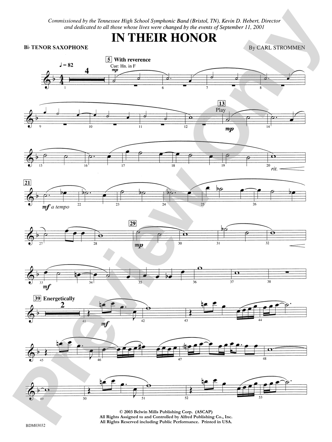 In Their Honor: B-flat Tenor Saxophone