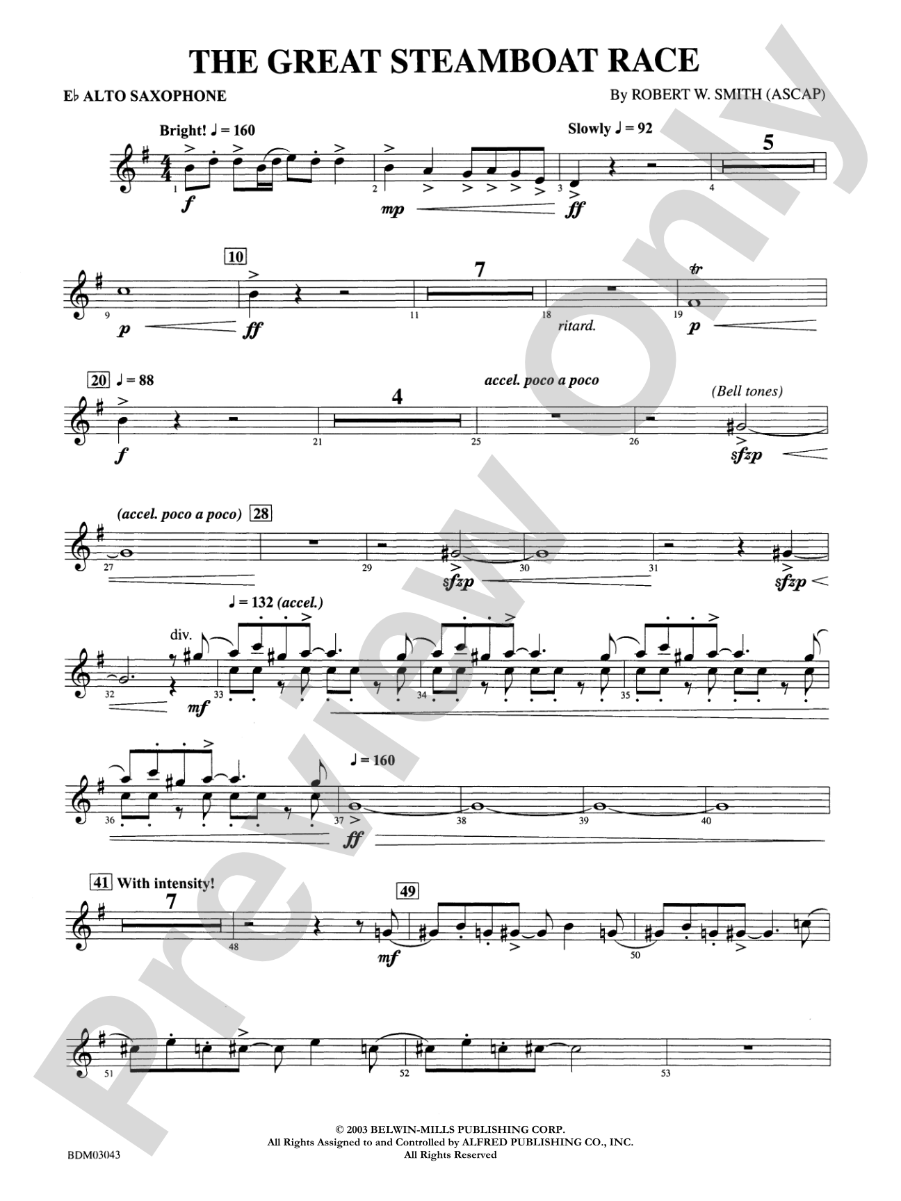 The Great Steamboat Race: E-flat Alto Saxophone