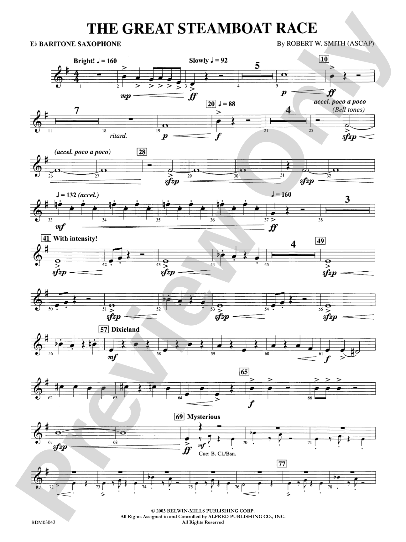 The Great Steamboat Race: E-flat Baritone Saxophone