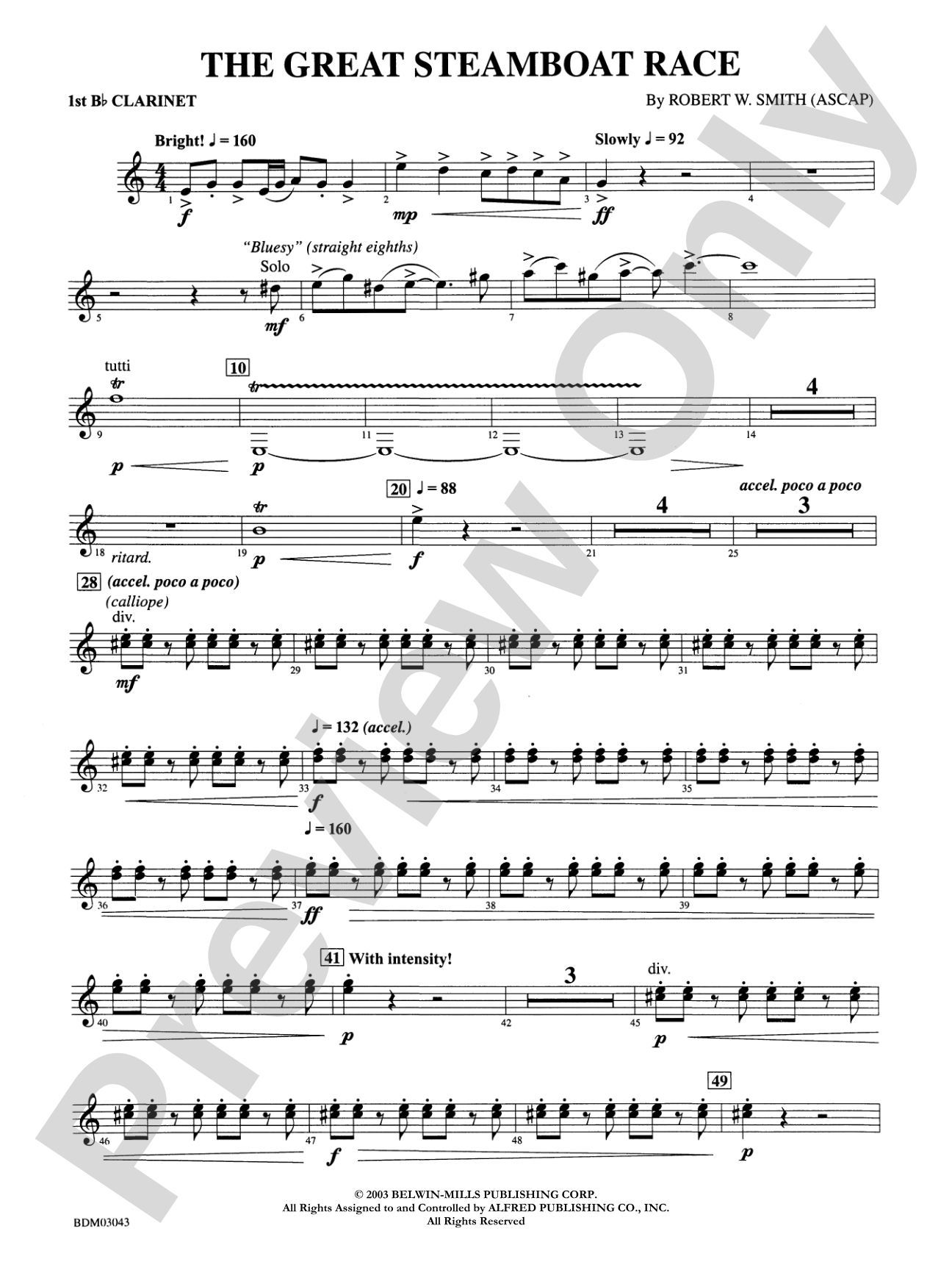 The Great Steamboat Race: 1st B-flat Clarinet