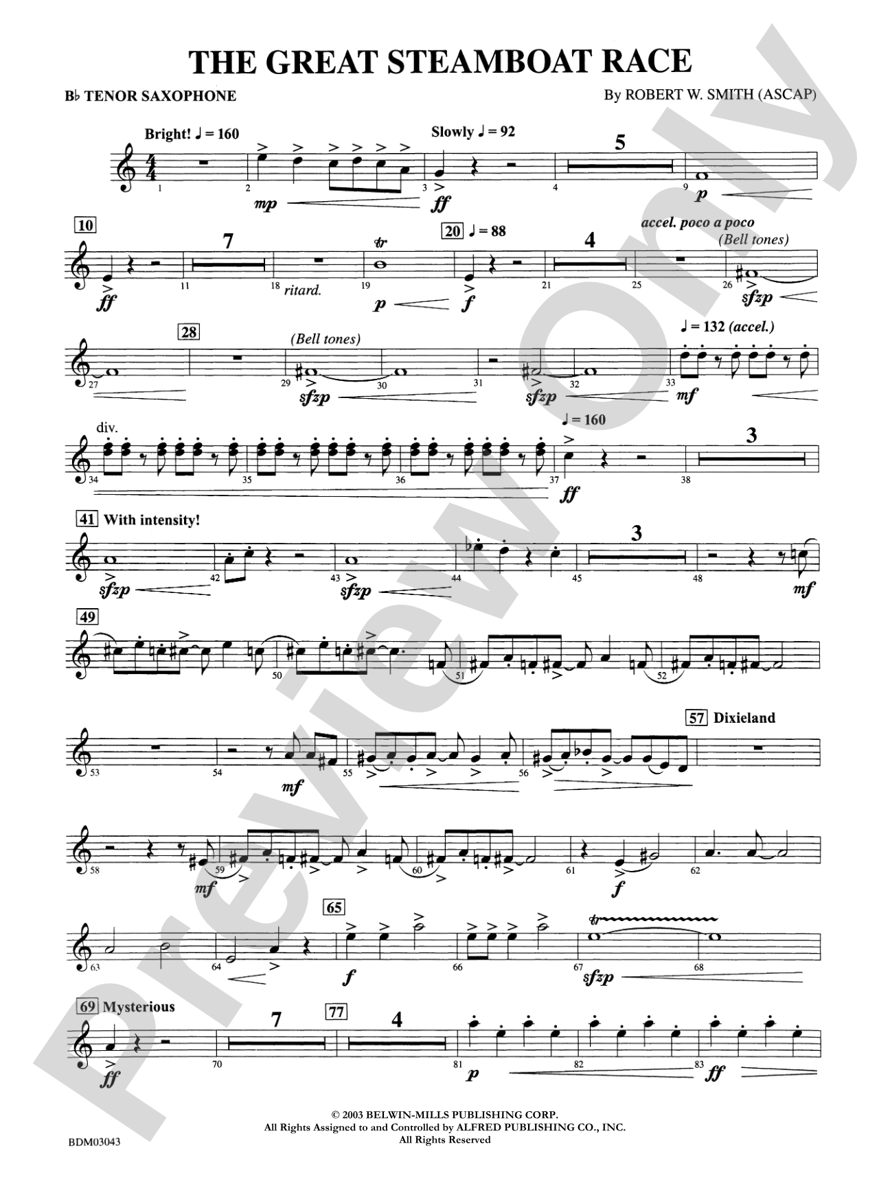 The Great Steamboat Race: B-flat Tenor Saxophone