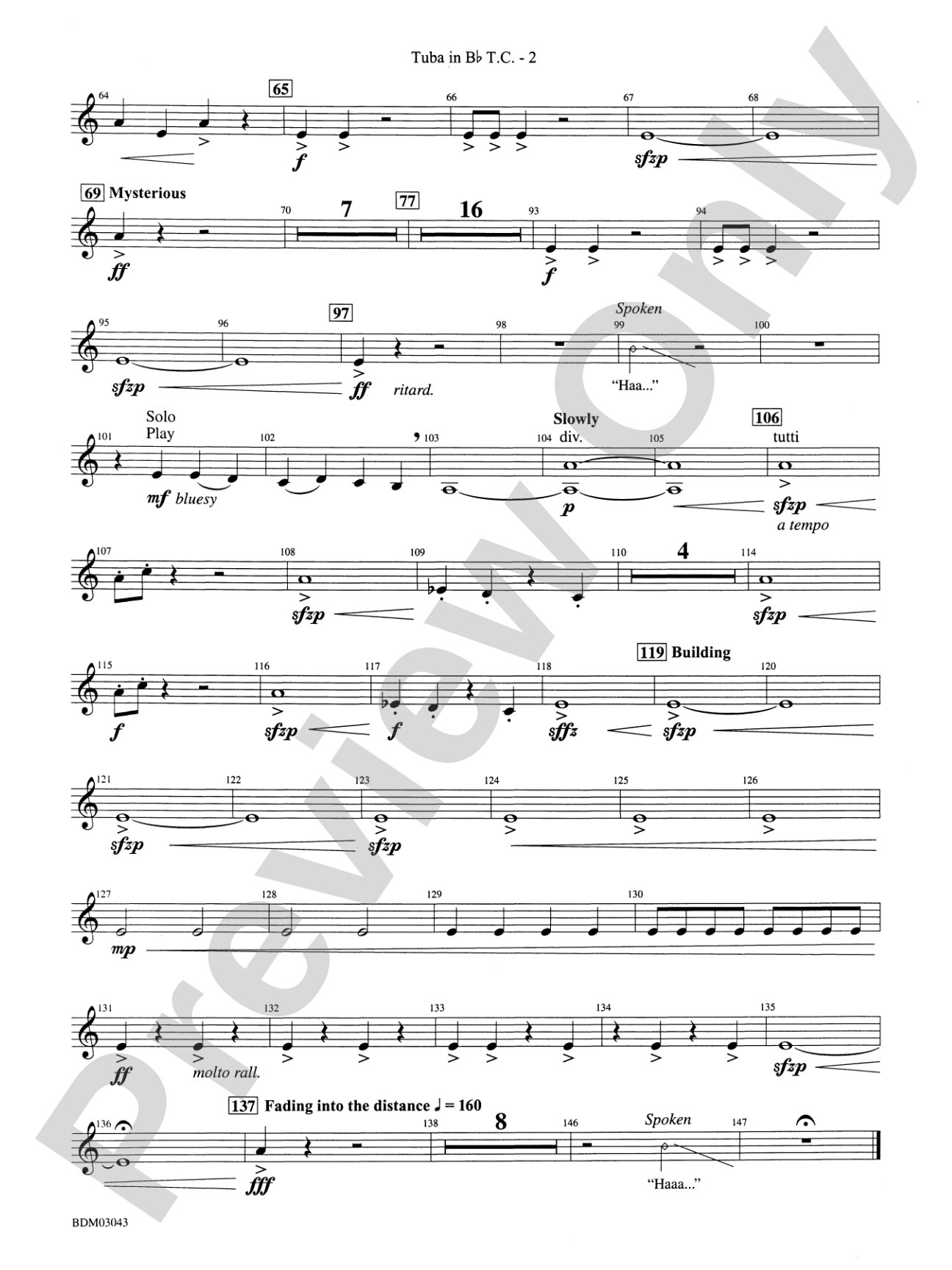 The Great Steamboat Race: (wp) B-flat Tuba T.C.