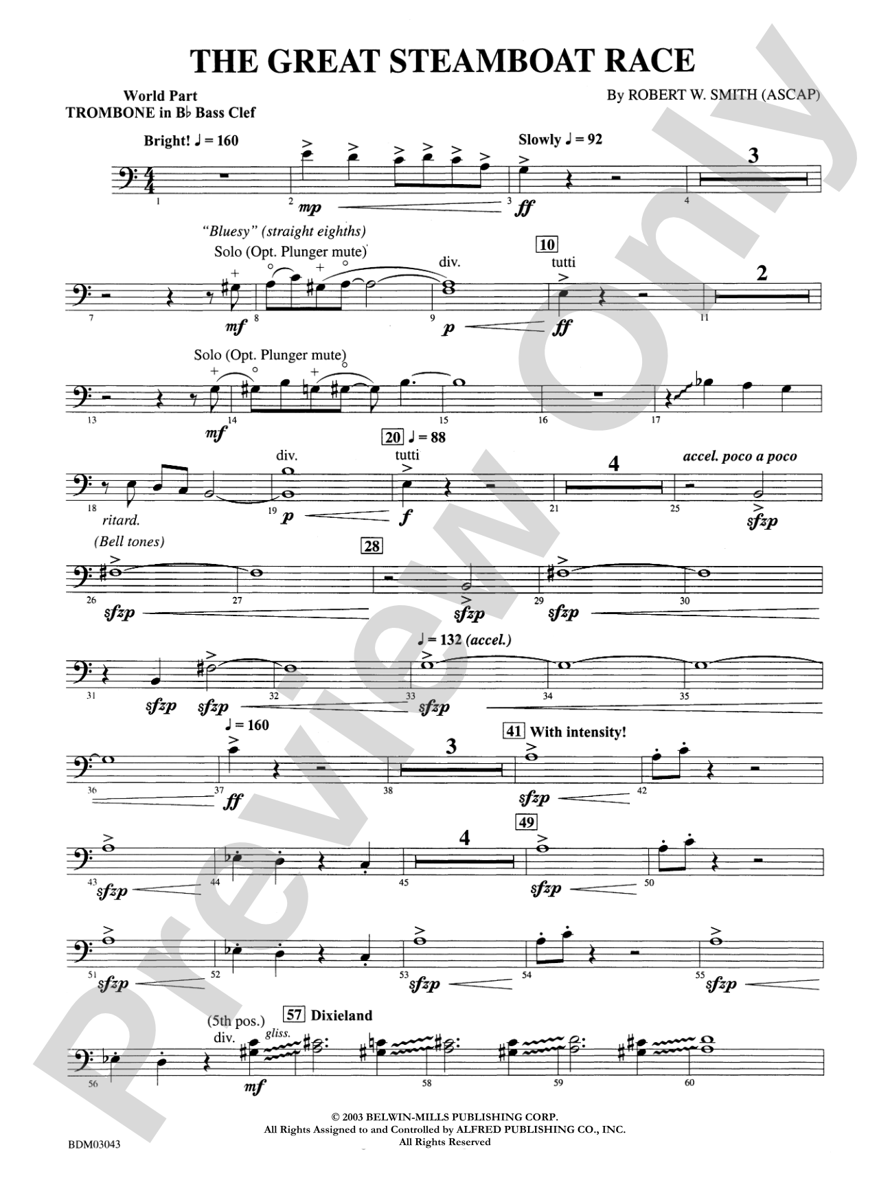 The Great Steamboat Race: (wp) 1st B-flat Trombone B.C.