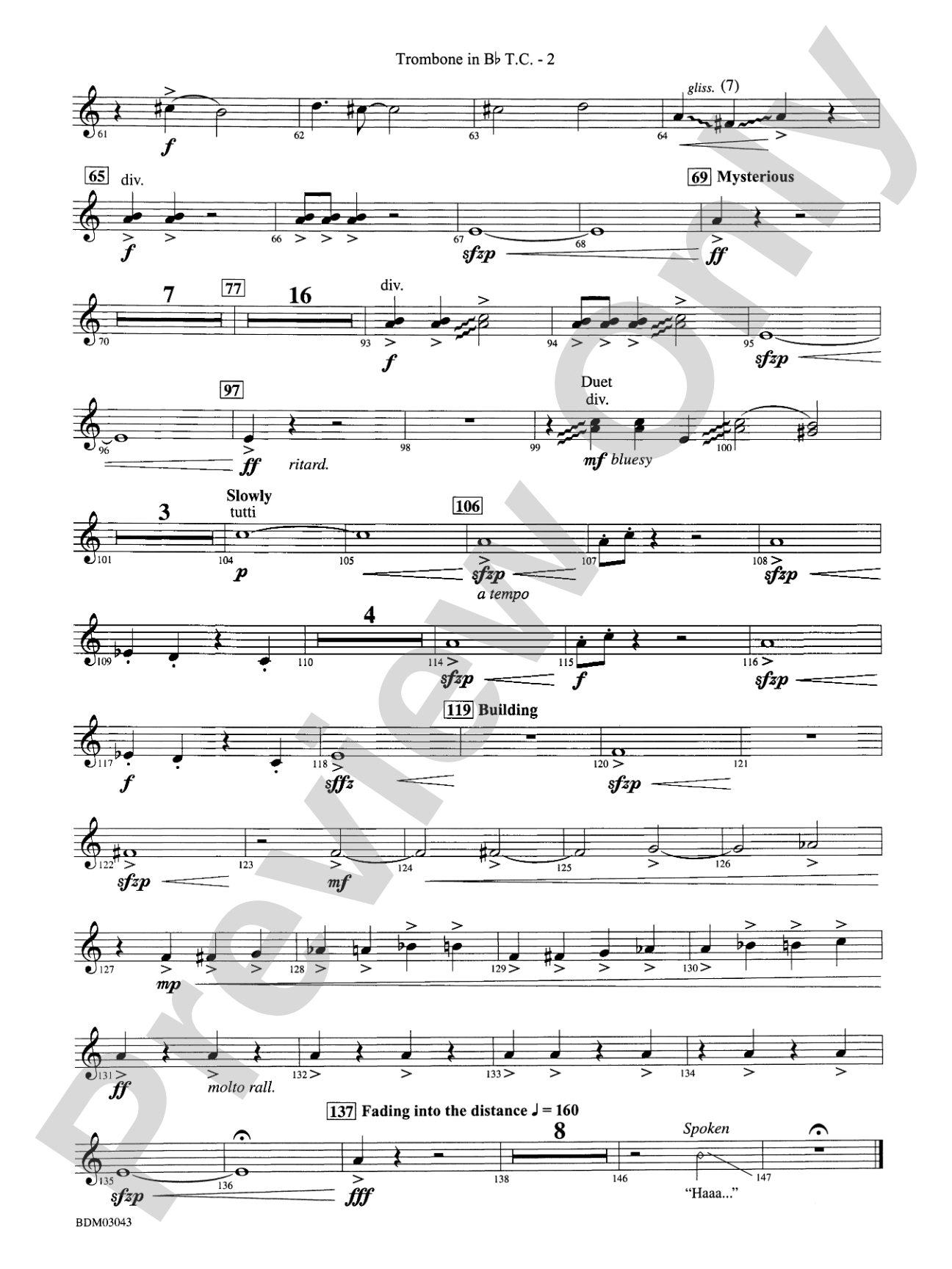 The Great Steamboat Race: (wp) 1st B-flat Trombone T.C.