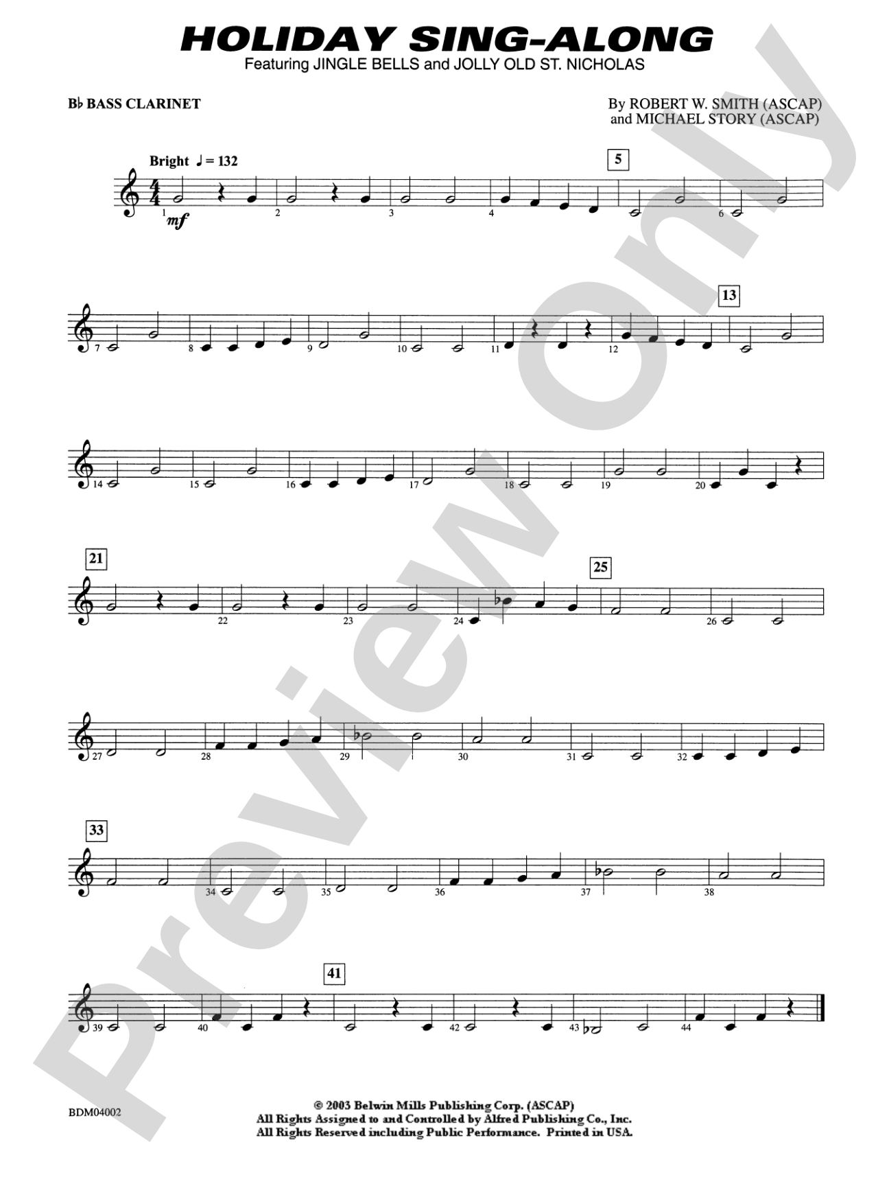 Holiday Sing-Along: B-flat Bass Clarinet
