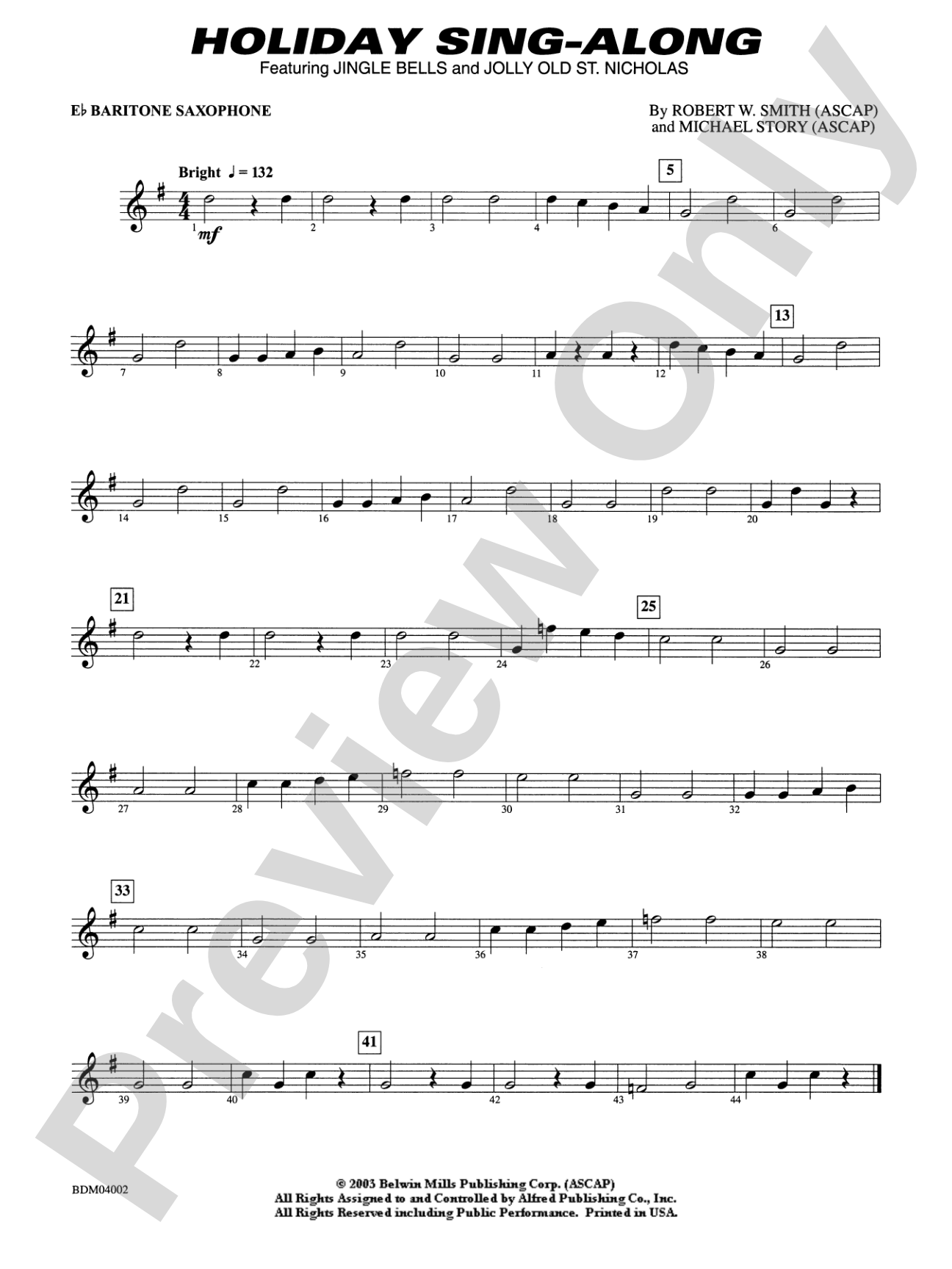 Holiday Sing-Along: E-flat Baritone Saxophone