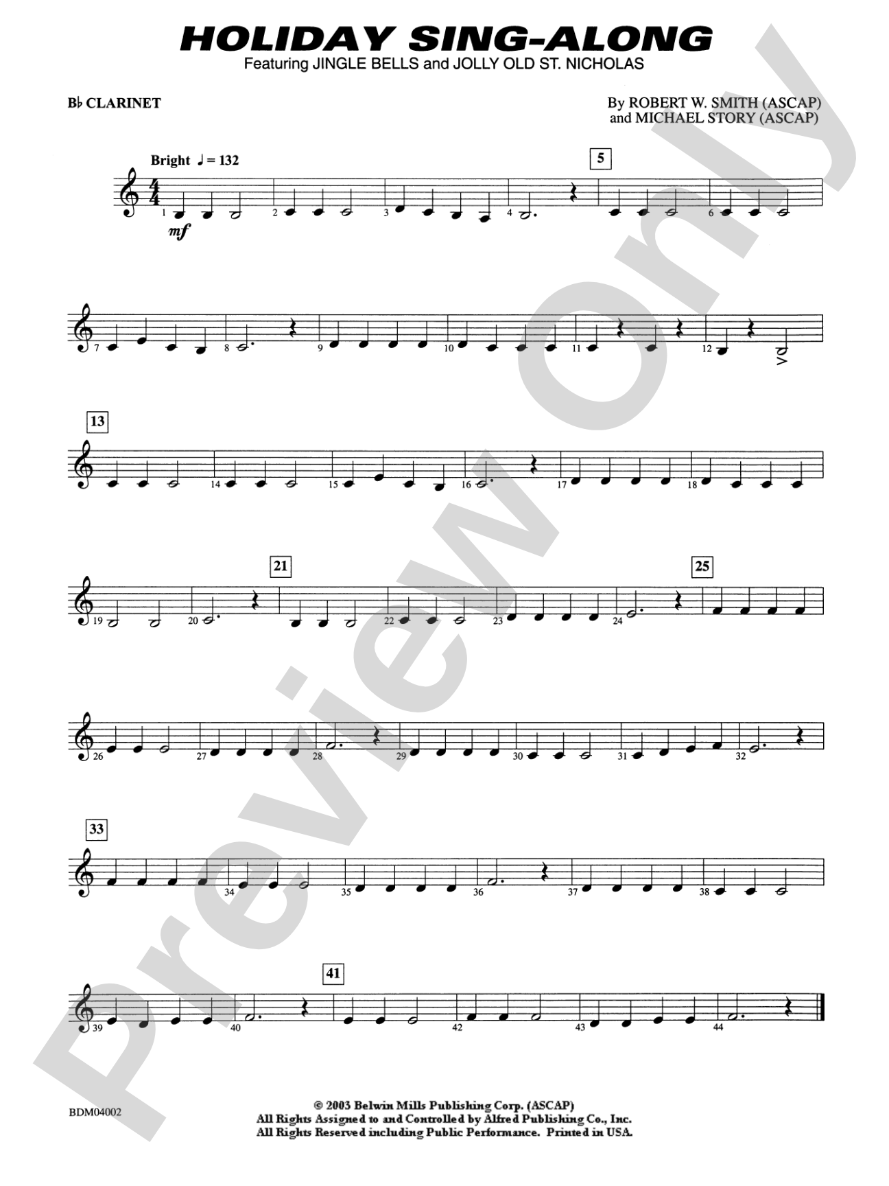 Holiday Sing-Along: 1st B-flat Clarinet