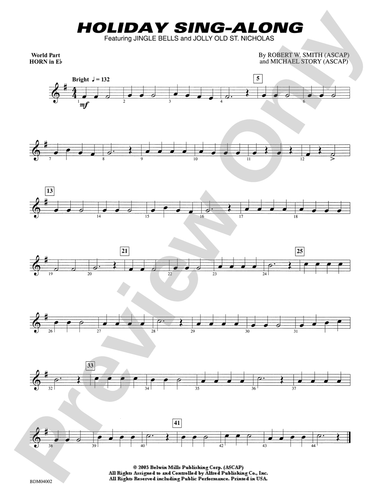 Holiday Sing-Along: WP 1st Horn in E-flat