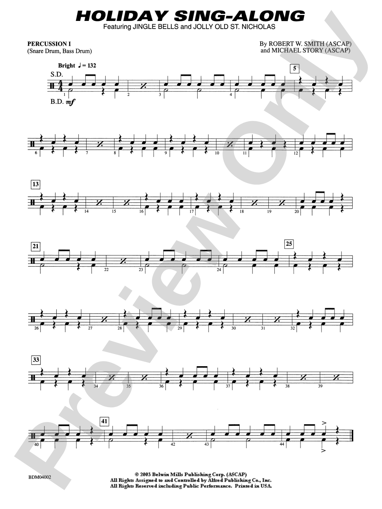 Holiday Sing-Along: 1st Percussion