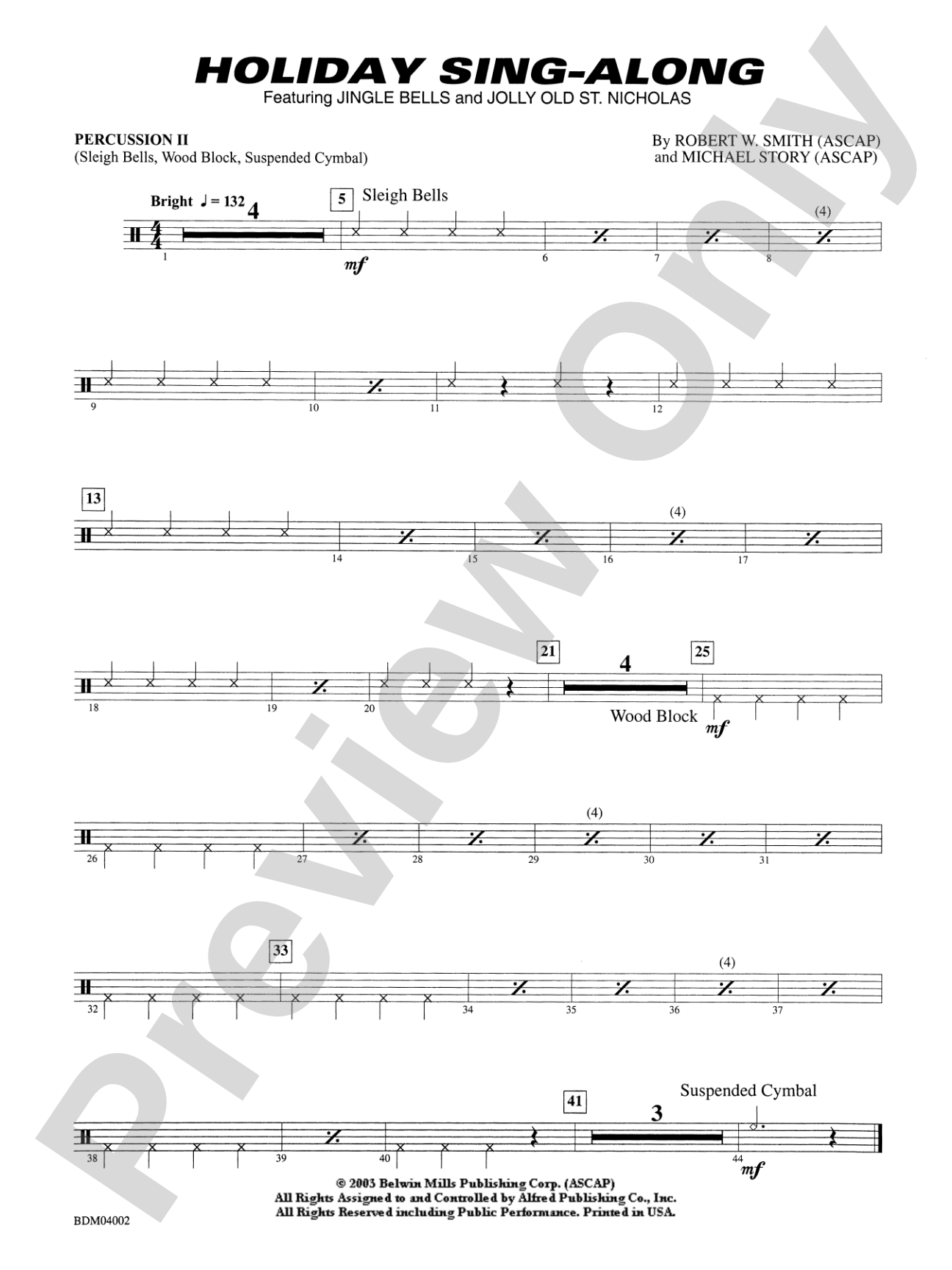 Holiday Sing-Along: 2nd Percussion