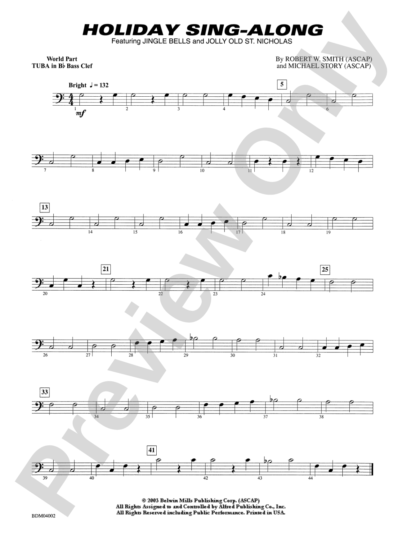 Holiday Sing-Along: WP B-flat Tuba B.C.