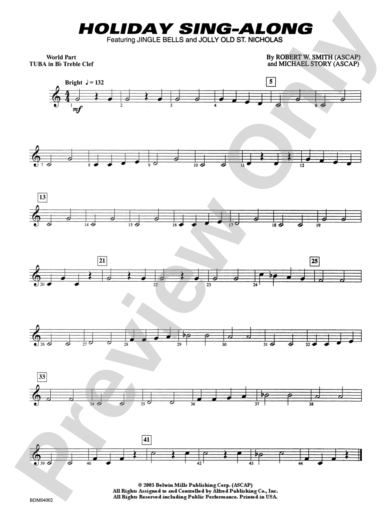 Holiday Sing-Along: WP B-flat Tuba T.C.