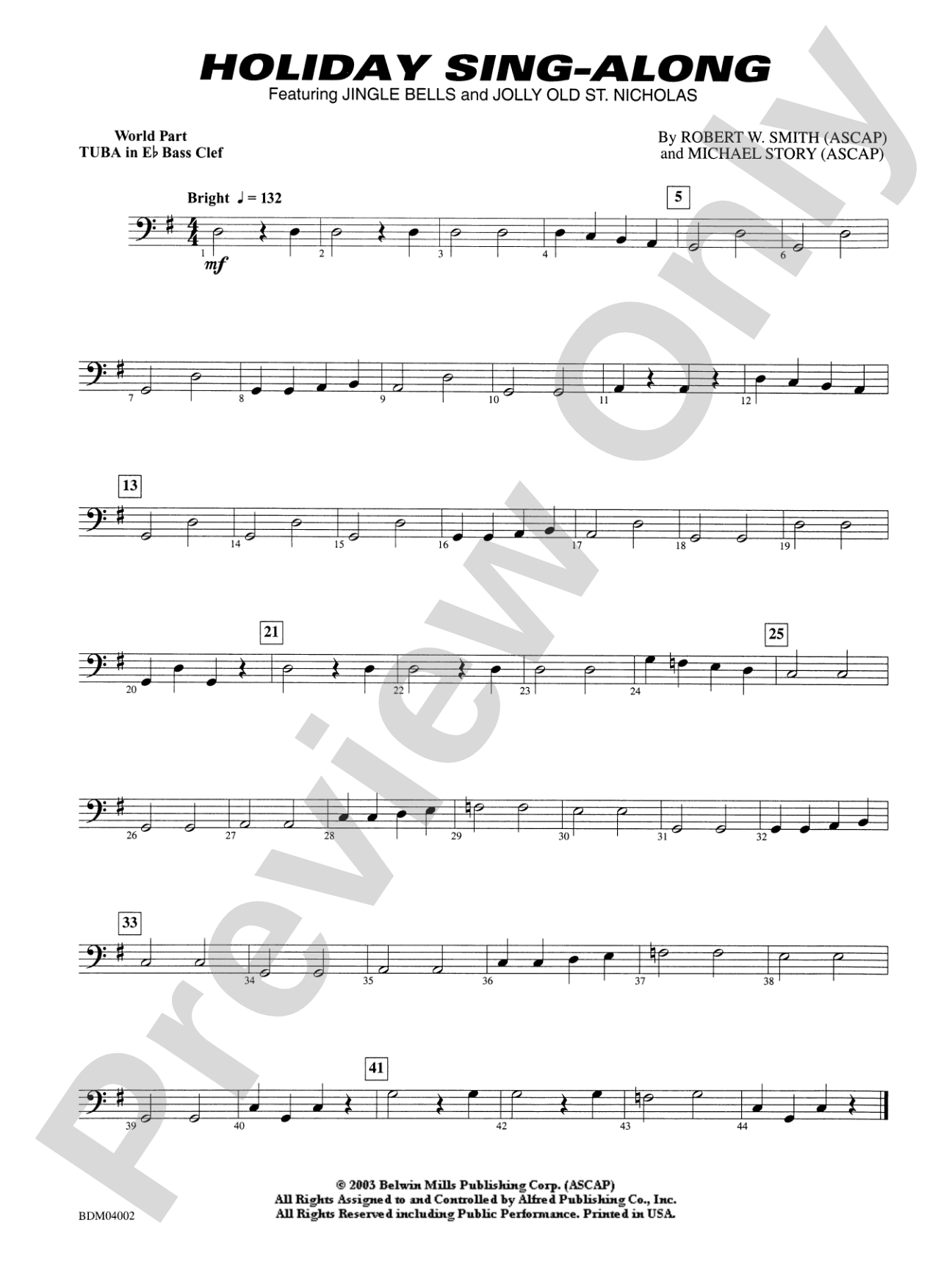 Holiday Sing-Along: WP E-flat Tuba B.C.