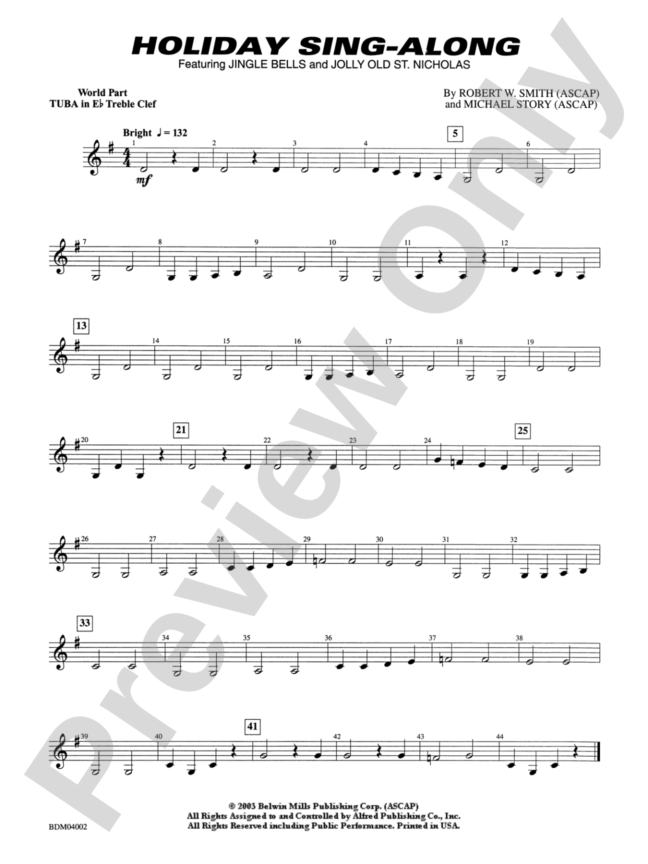 Holiday Sing-Along: WP E-flat Tuba T.C.