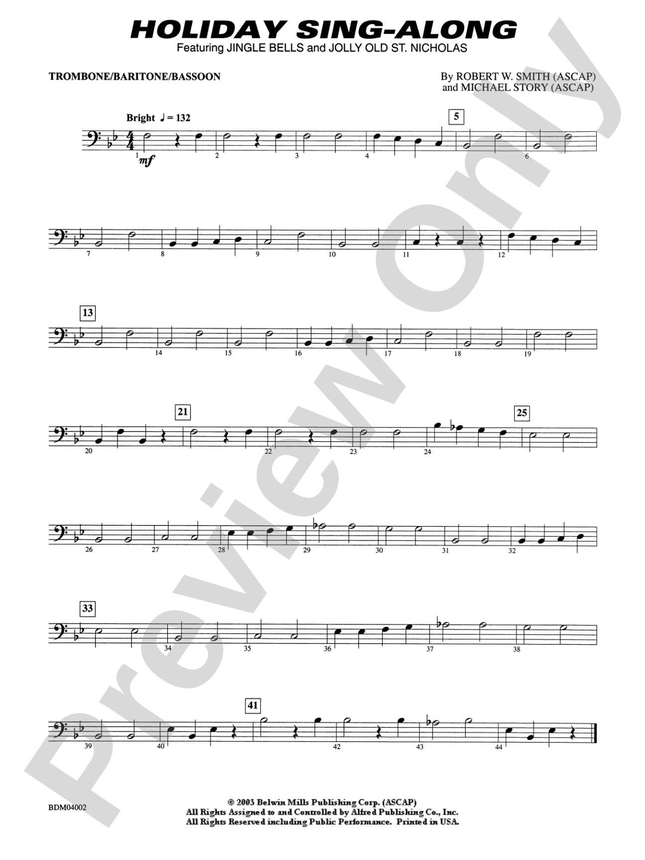 Holiday Sing-Along: 1st Trombone