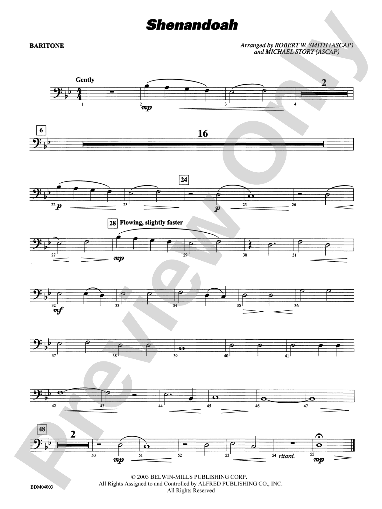 Shenandoah: Baritone B.C.
