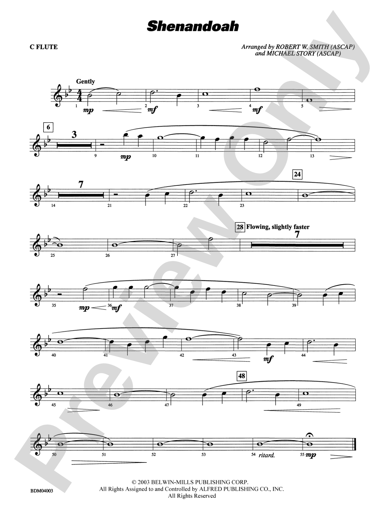 Shenandoah: Flute