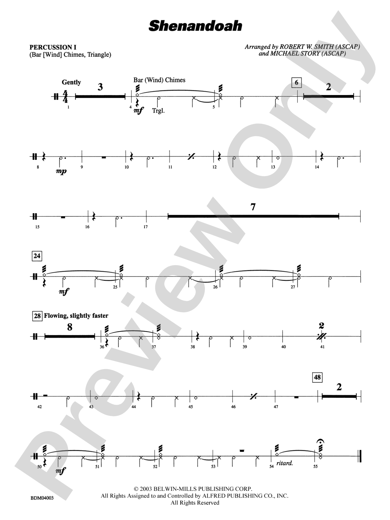 Shenandoah: 1st Percussion