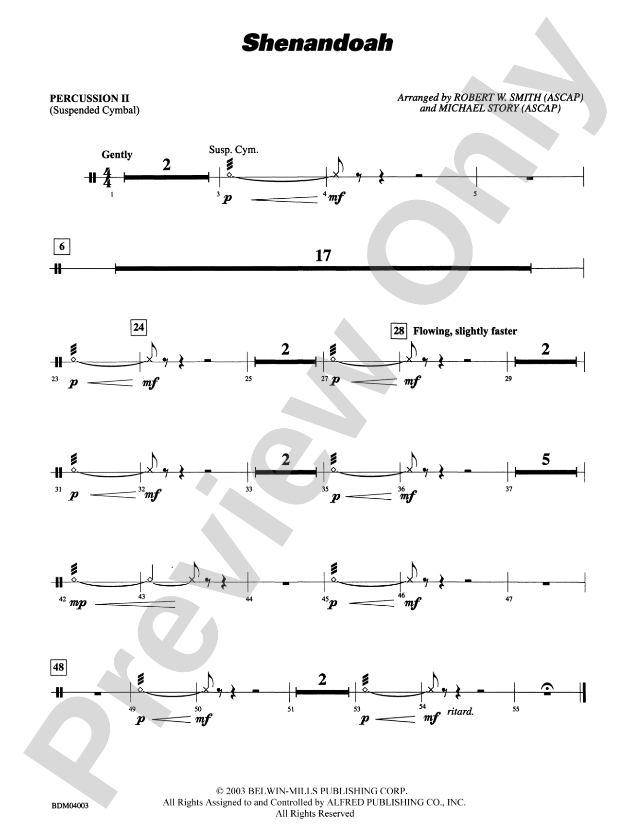 Shenandoah: 2nd Percussion