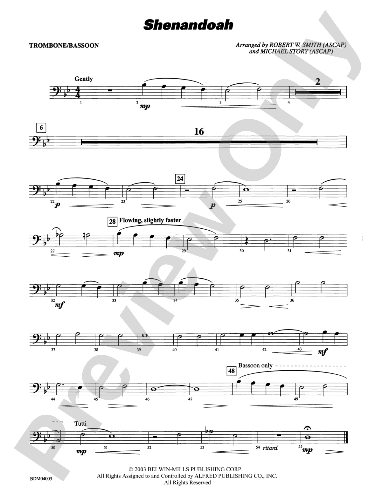 Shenandoah: 1st Trombone
