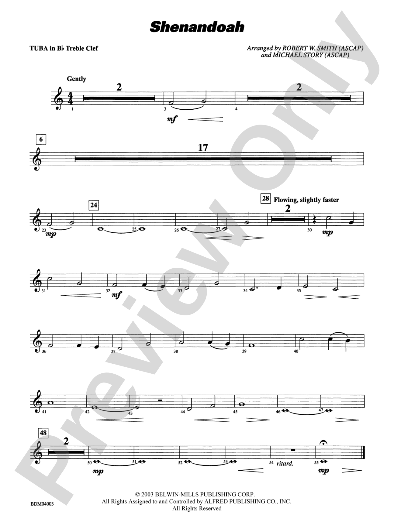 Shenandoah: (wp) B-flat Tuba T.C.