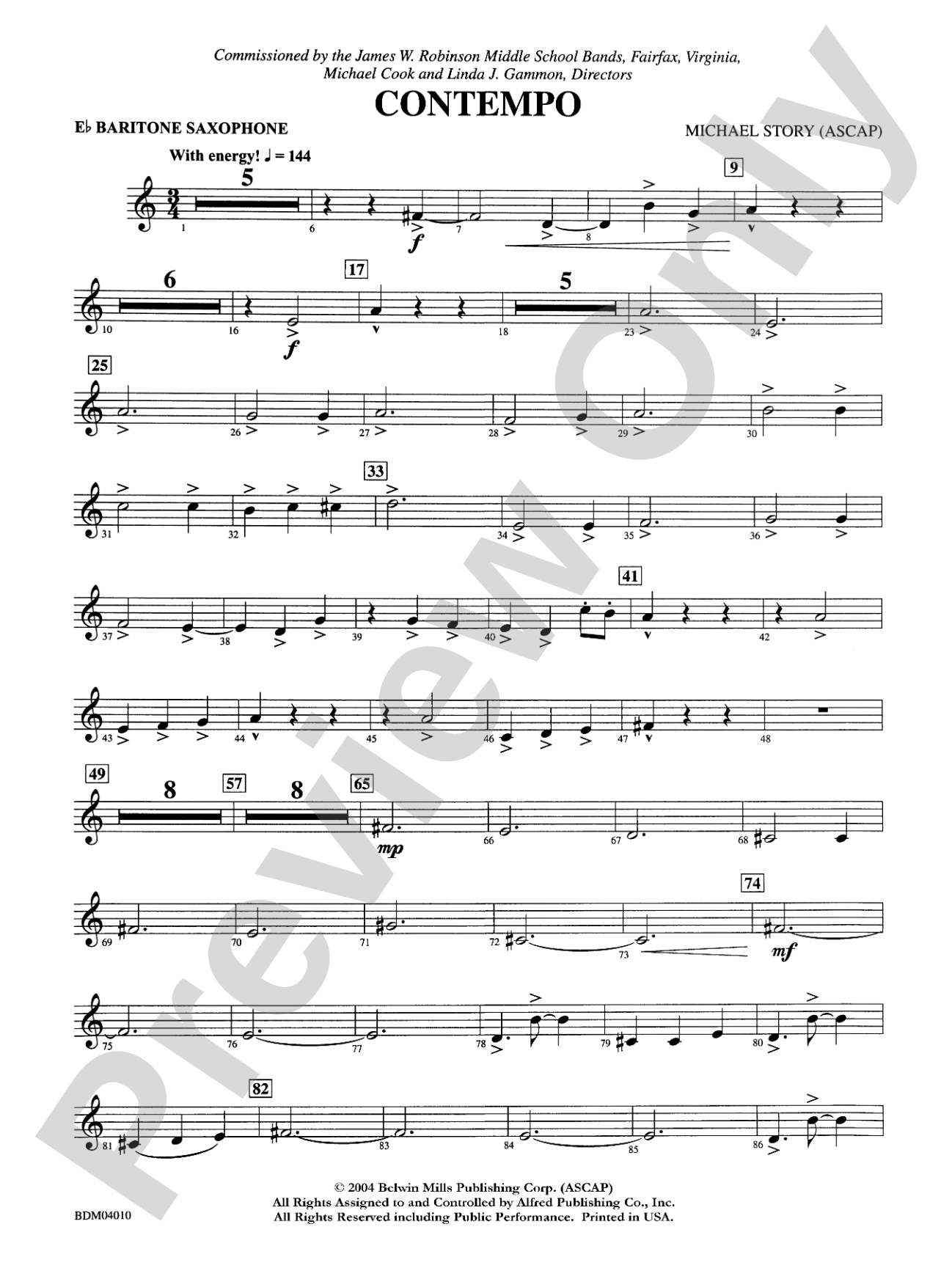 Contempo: E-flat Baritone Saxophone