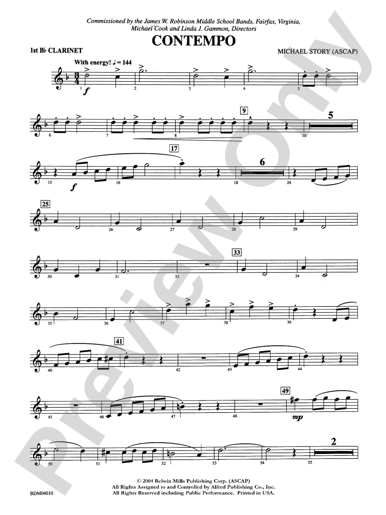 Contempo: 1st B-flat Clarinet