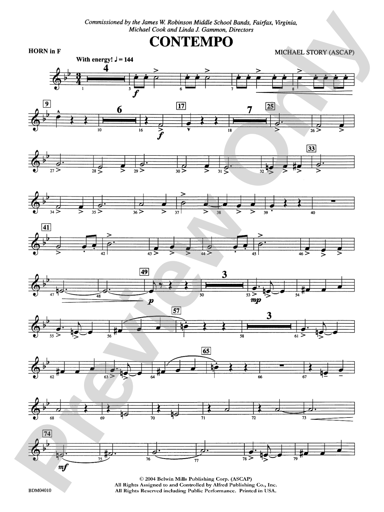 Contempo: 1st F Horn