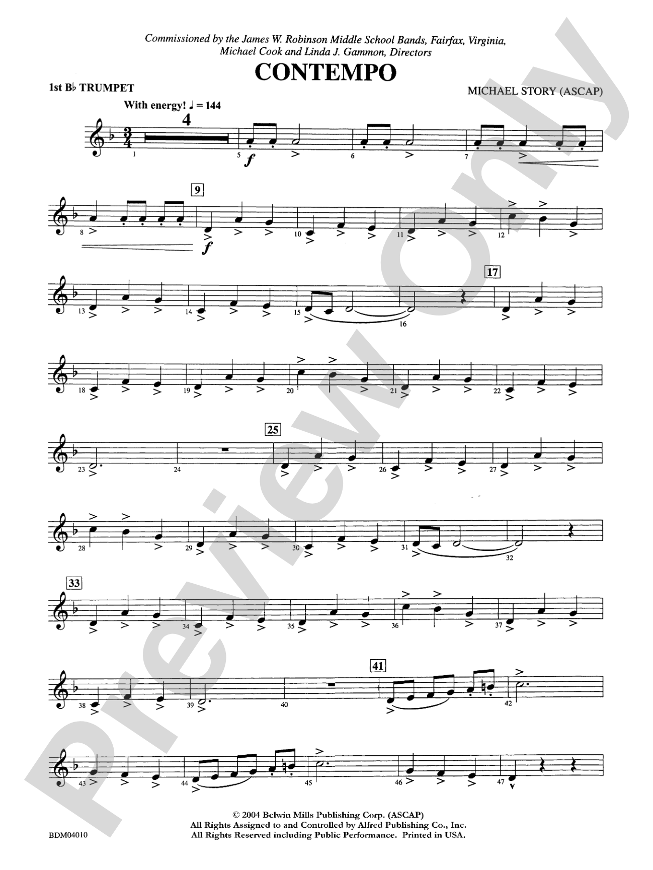 Contempo: 1st B-flat Trumpet