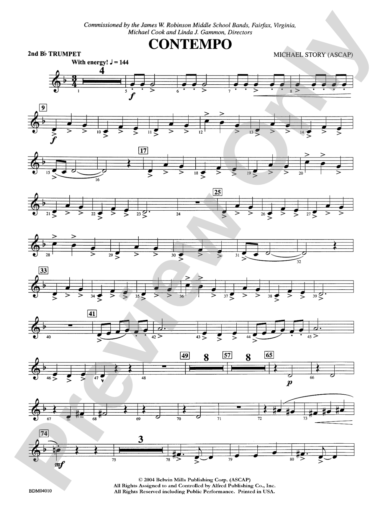 Contempo: 2nd B-flat Trumpet