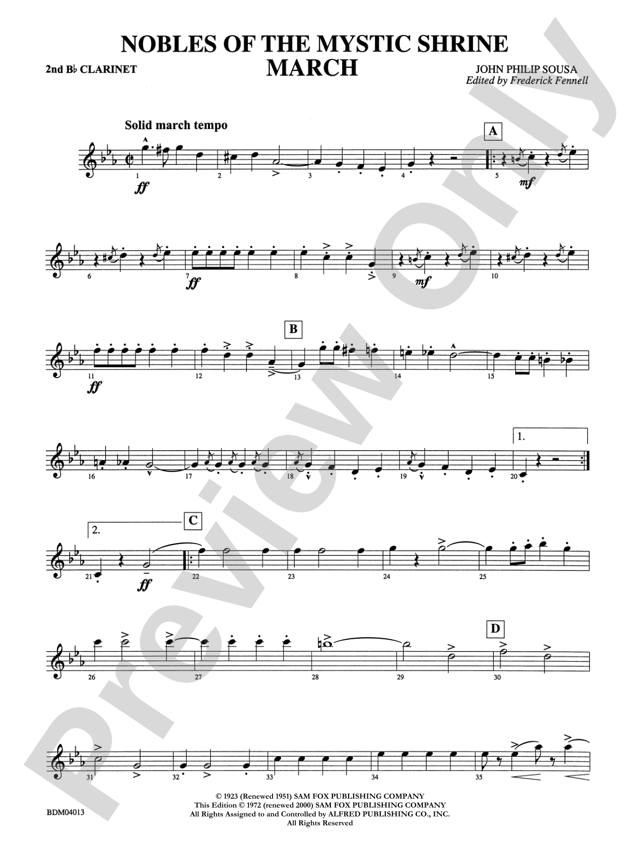Nobles of the Mystic Shrine (March): 2nd B-flat Clarinet
