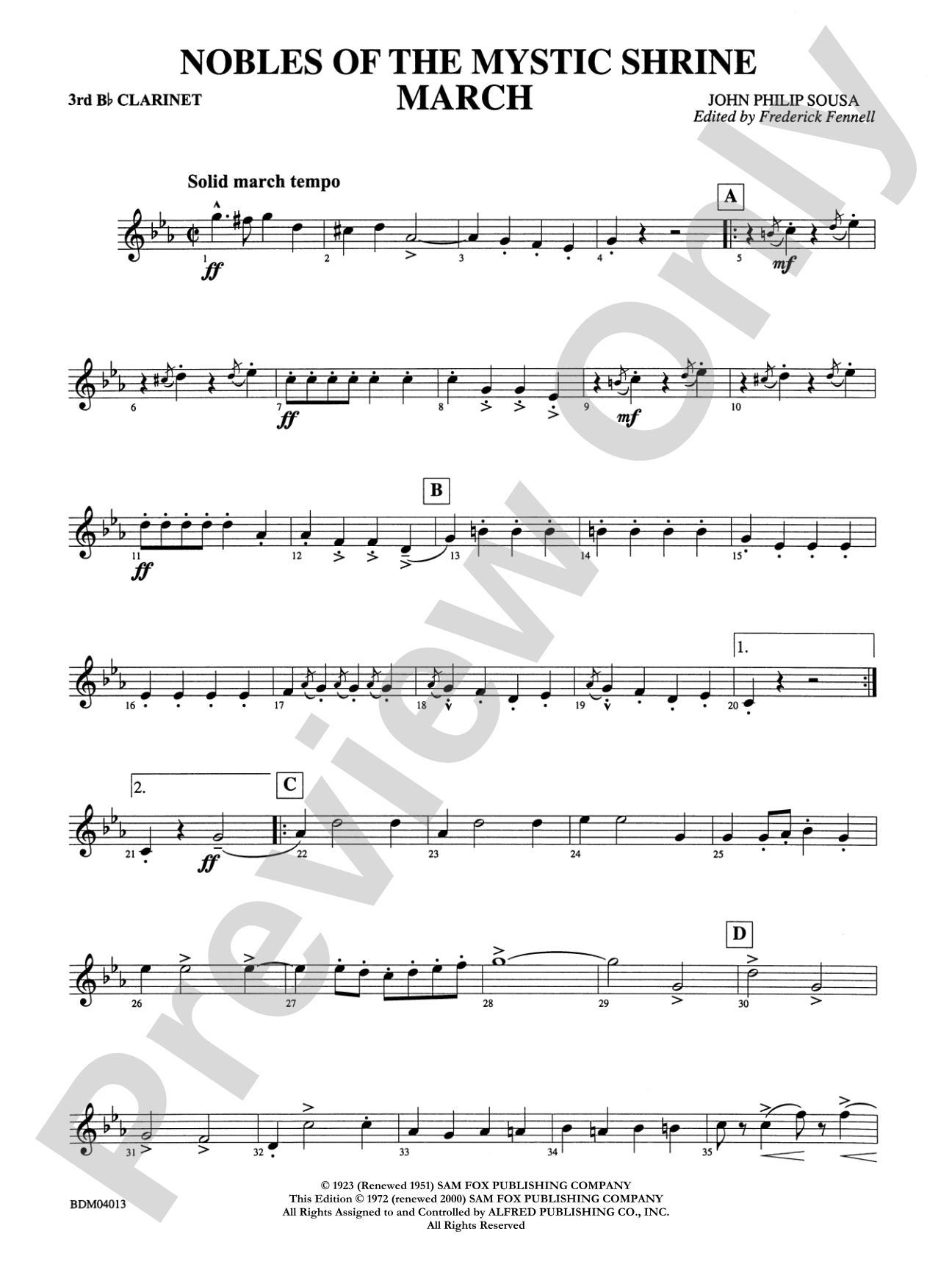 Nobles of the Mystic Shrine (March): 3rd B-flat Clarinet