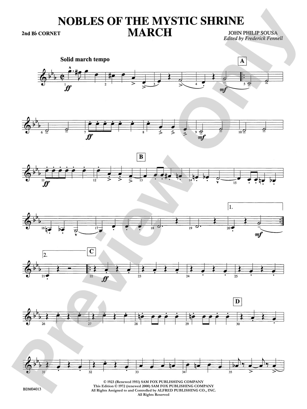 Nobles of the Mystic Shrine (March): 2nd B-flat Cornet