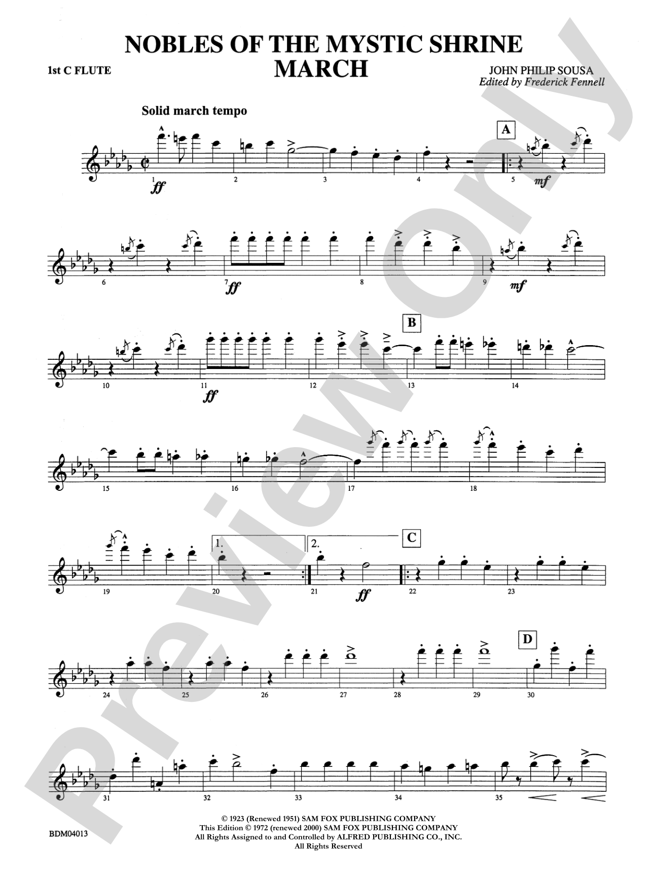Nobles of the Mystic Shrine (March): Flute