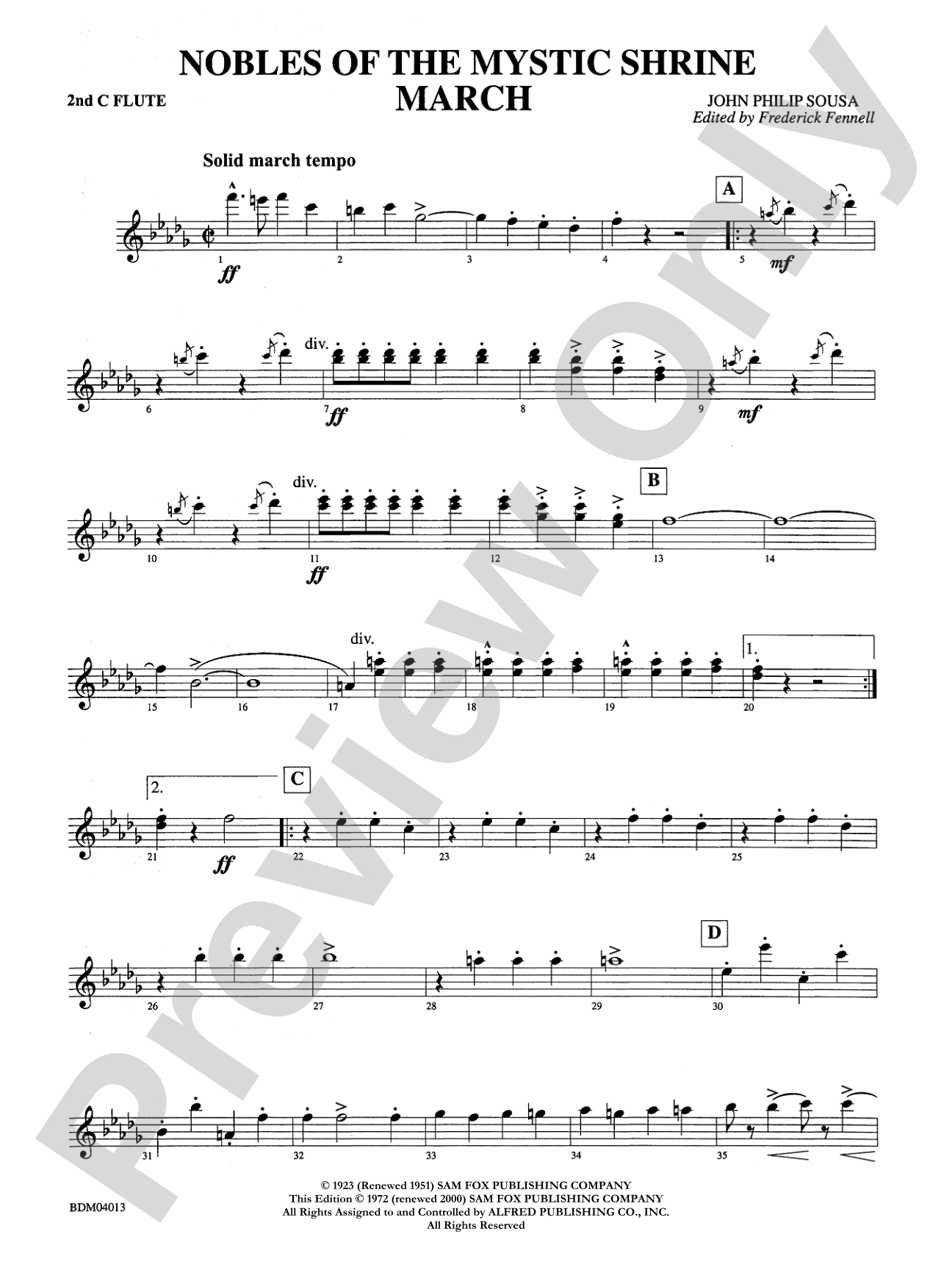 Nobles of the Mystic Shrine (March): 2nd Flute