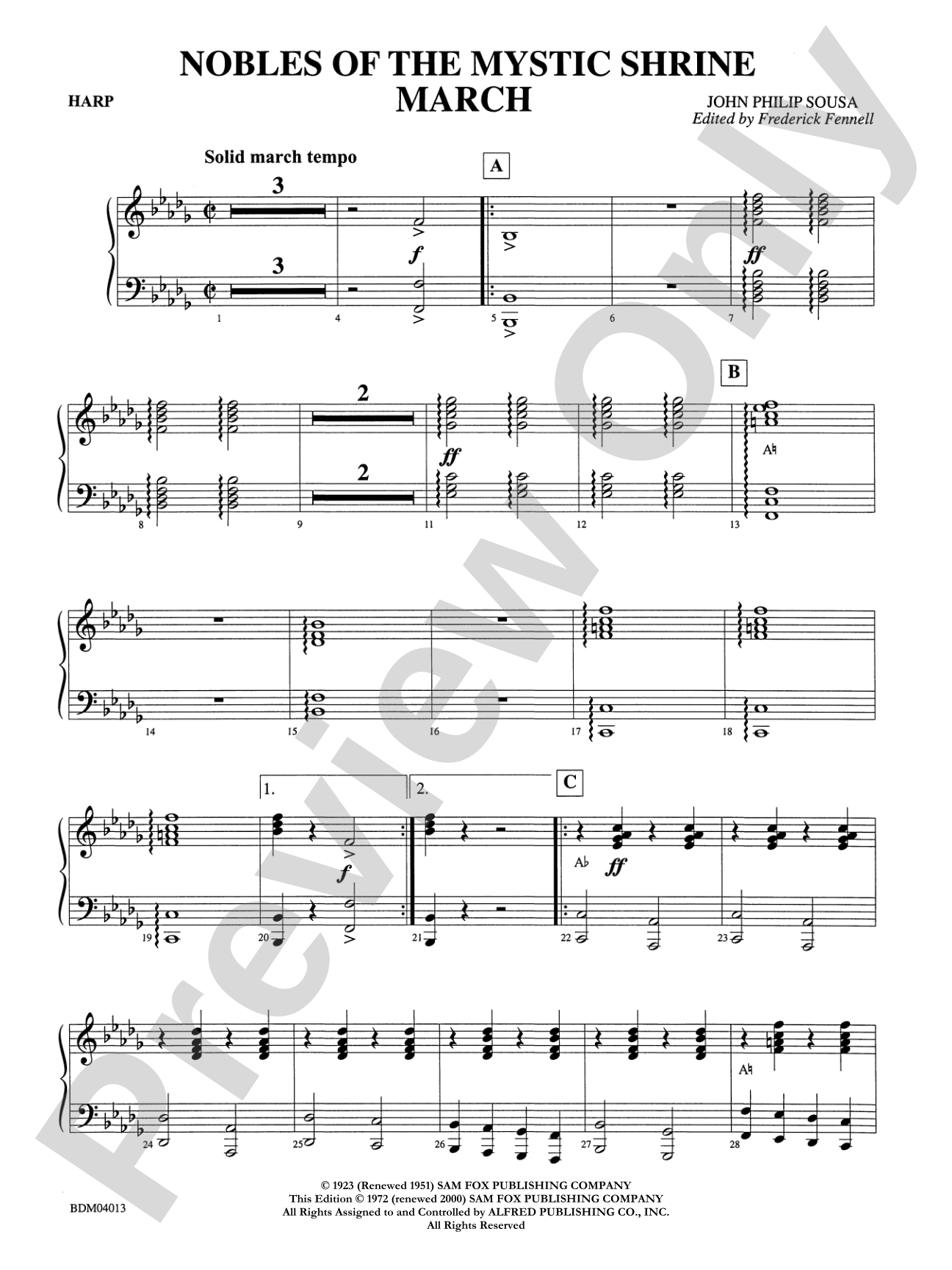 Nobles of the Mystic Shrine (March): Harp