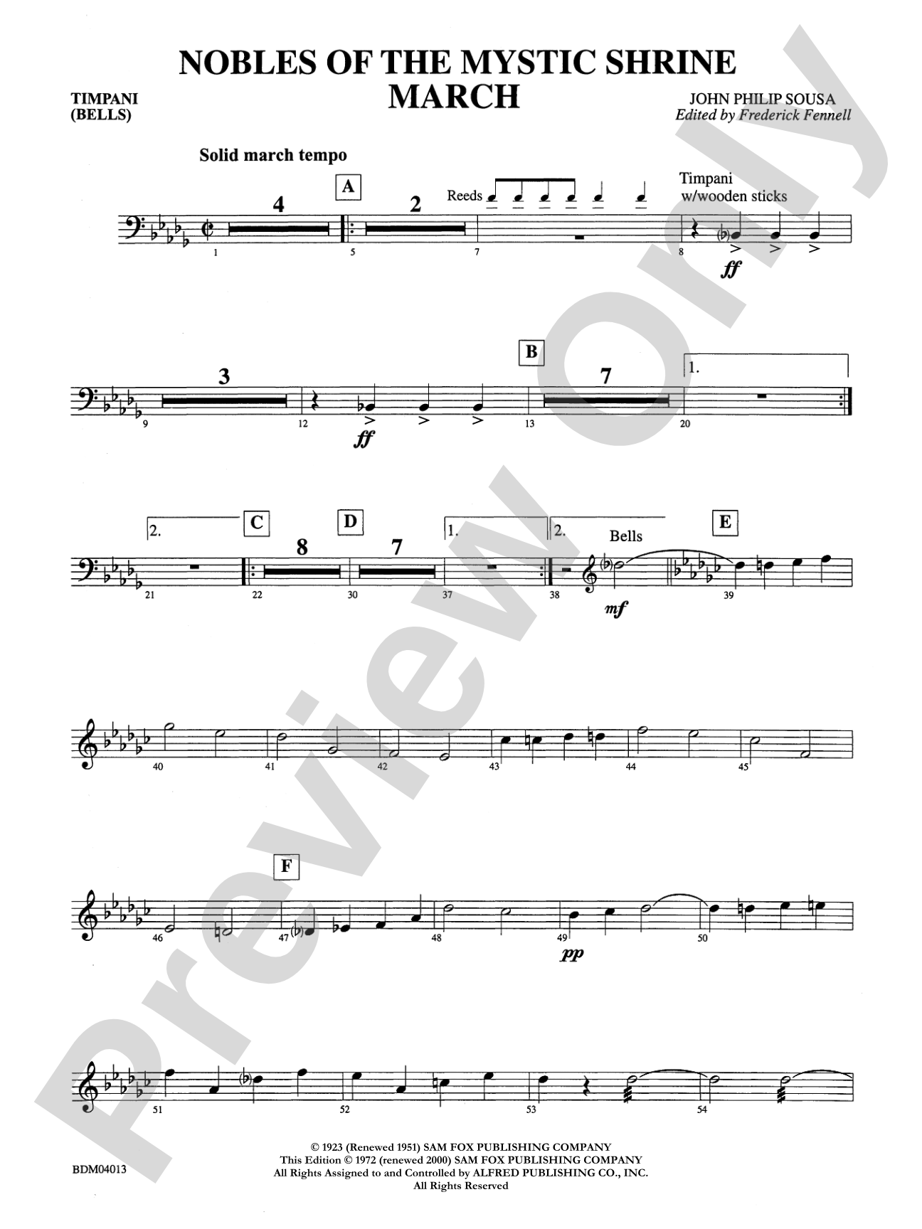Nobles of the Mystic Shrine (March): Timpani