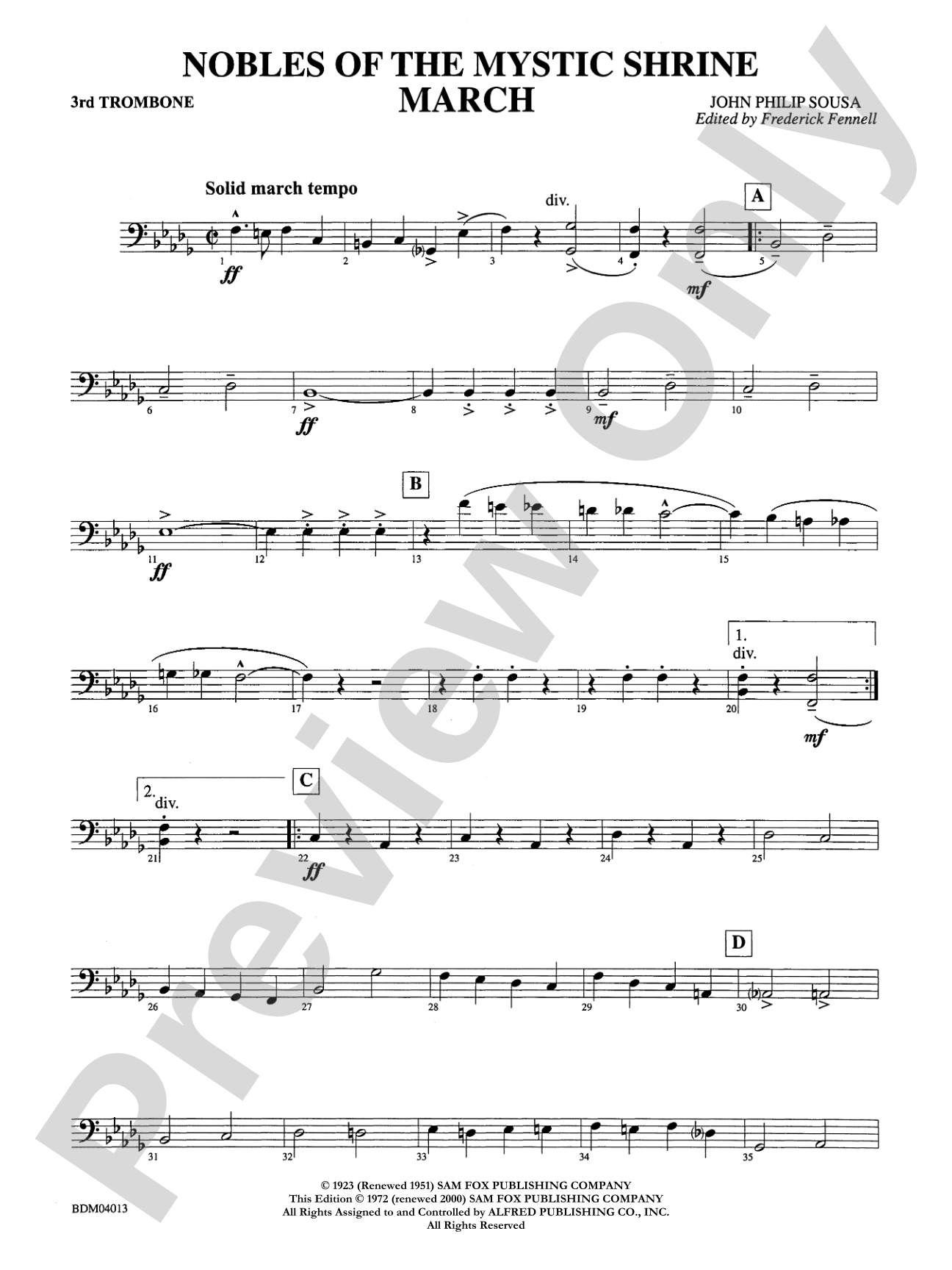Nobles of the Mystic Shrine (March): 3rd Trombone