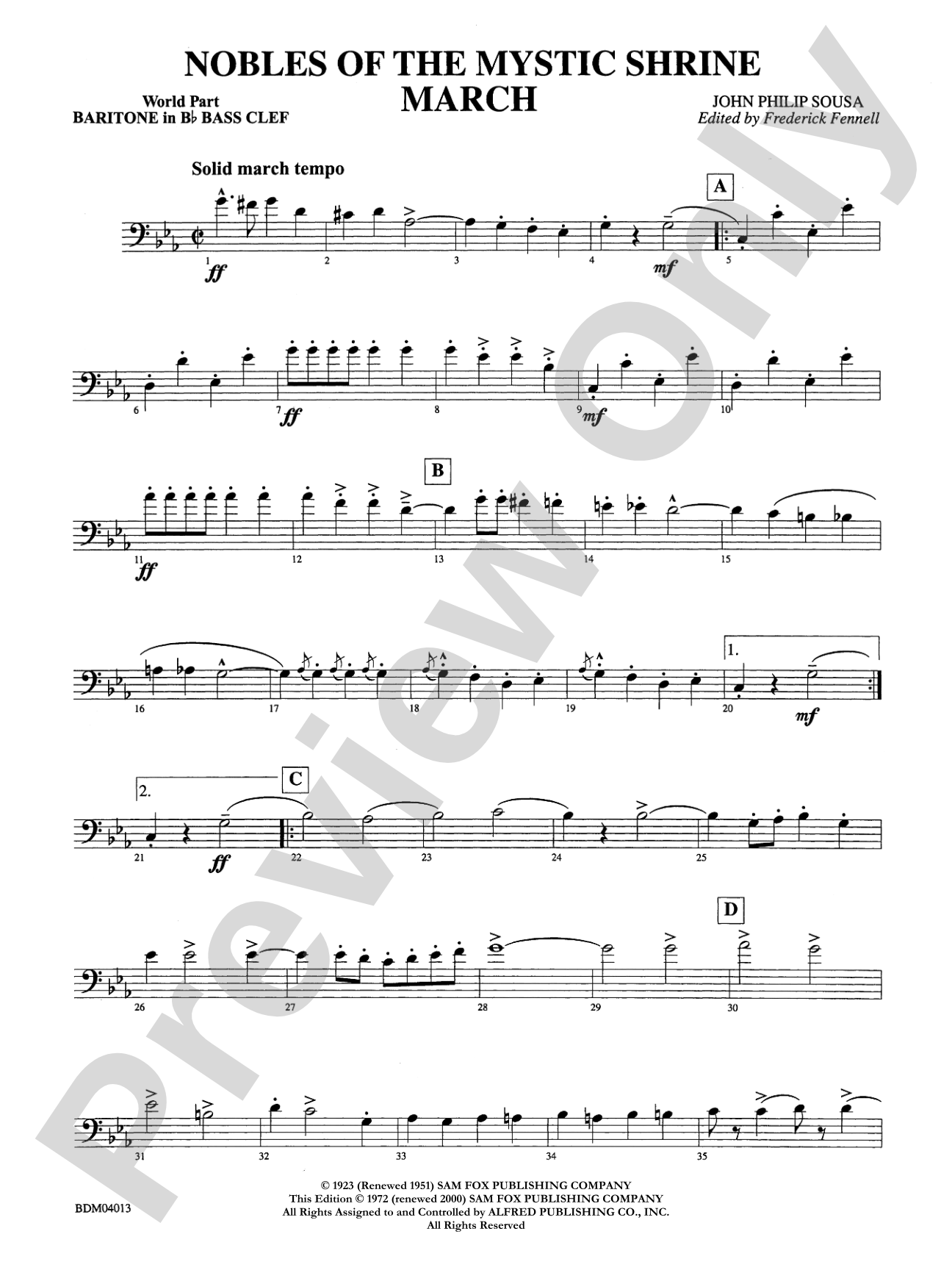 Nobles of the Mystic Shrine (March): (wp) B-flat Baritone B.C.