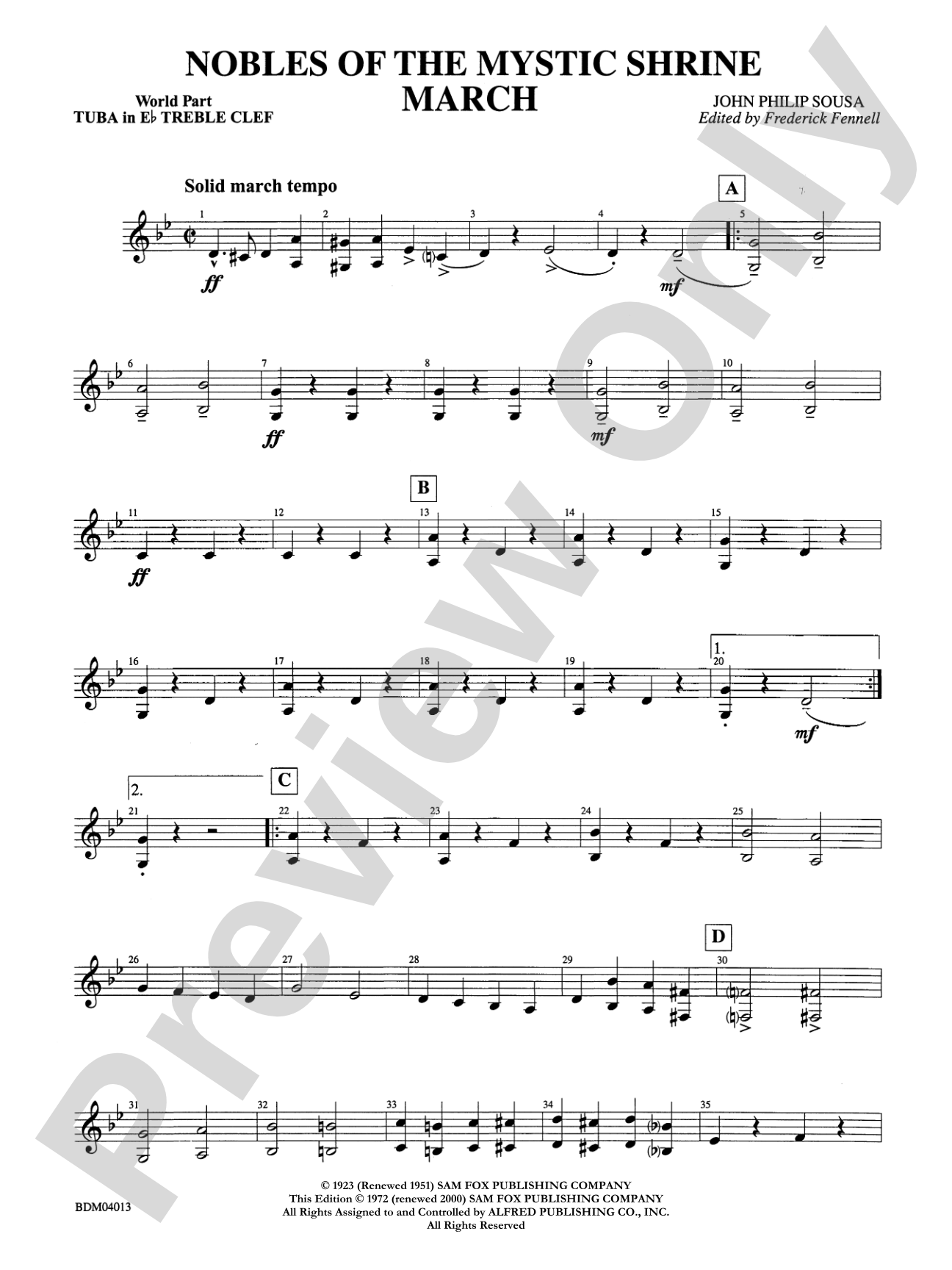 Nobles of the Mystic Shrine (March): (wp) E-flat Tuba T.C.
