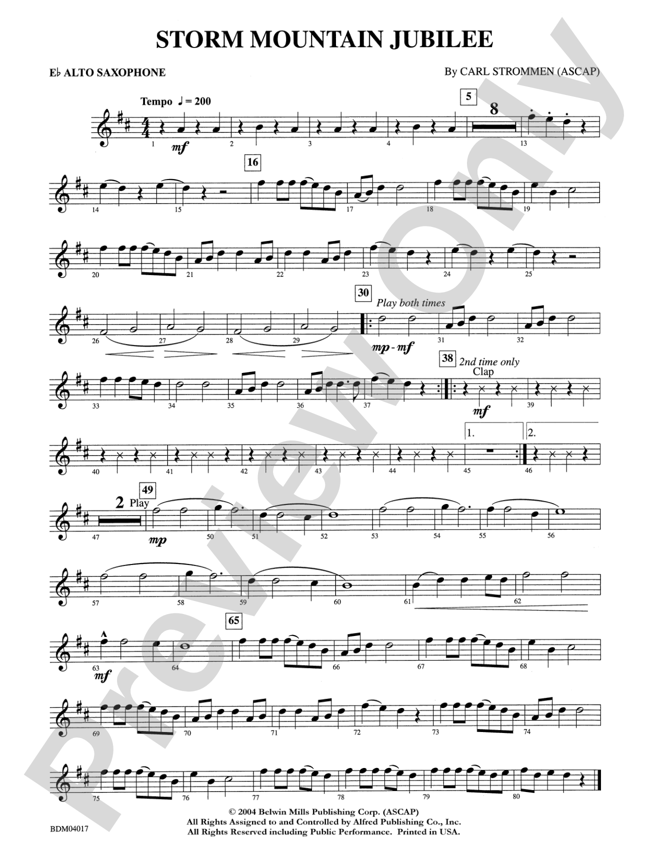 Storm Mountain Jubilee: E-flat Alto Saxophone