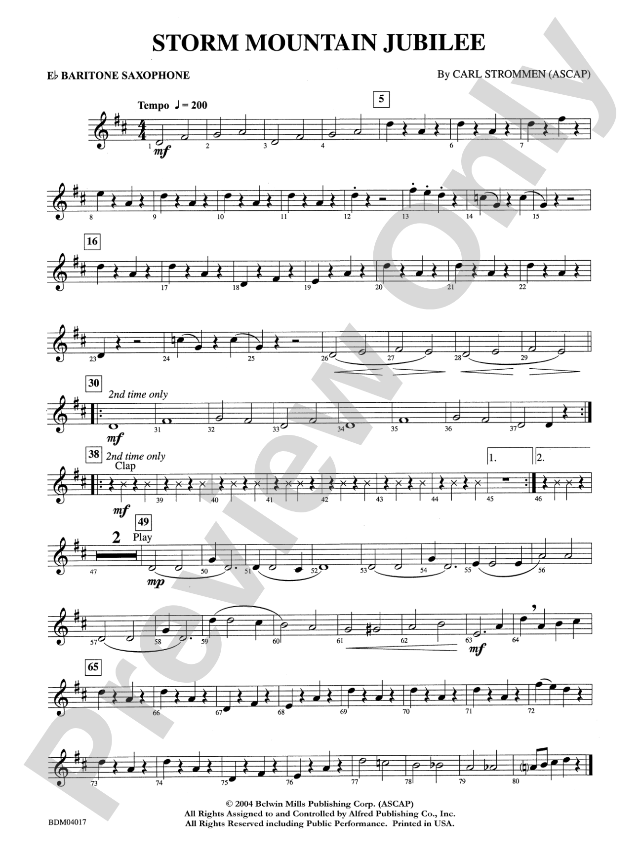 Storm Mountain Jubilee: E-flat Baritone Saxophone