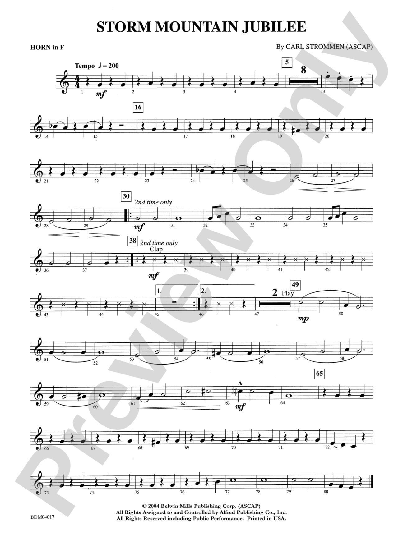 Storm Mountain Jubilee: 1st F Horn
