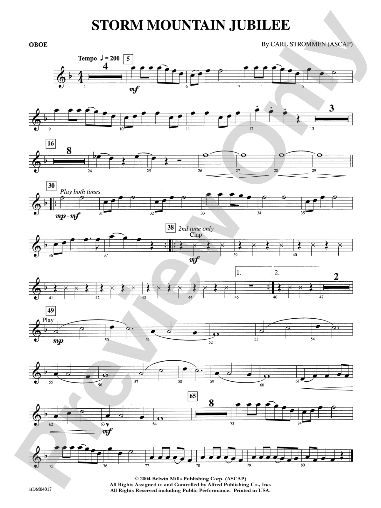 Storm Mountain Jubilee: Oboe