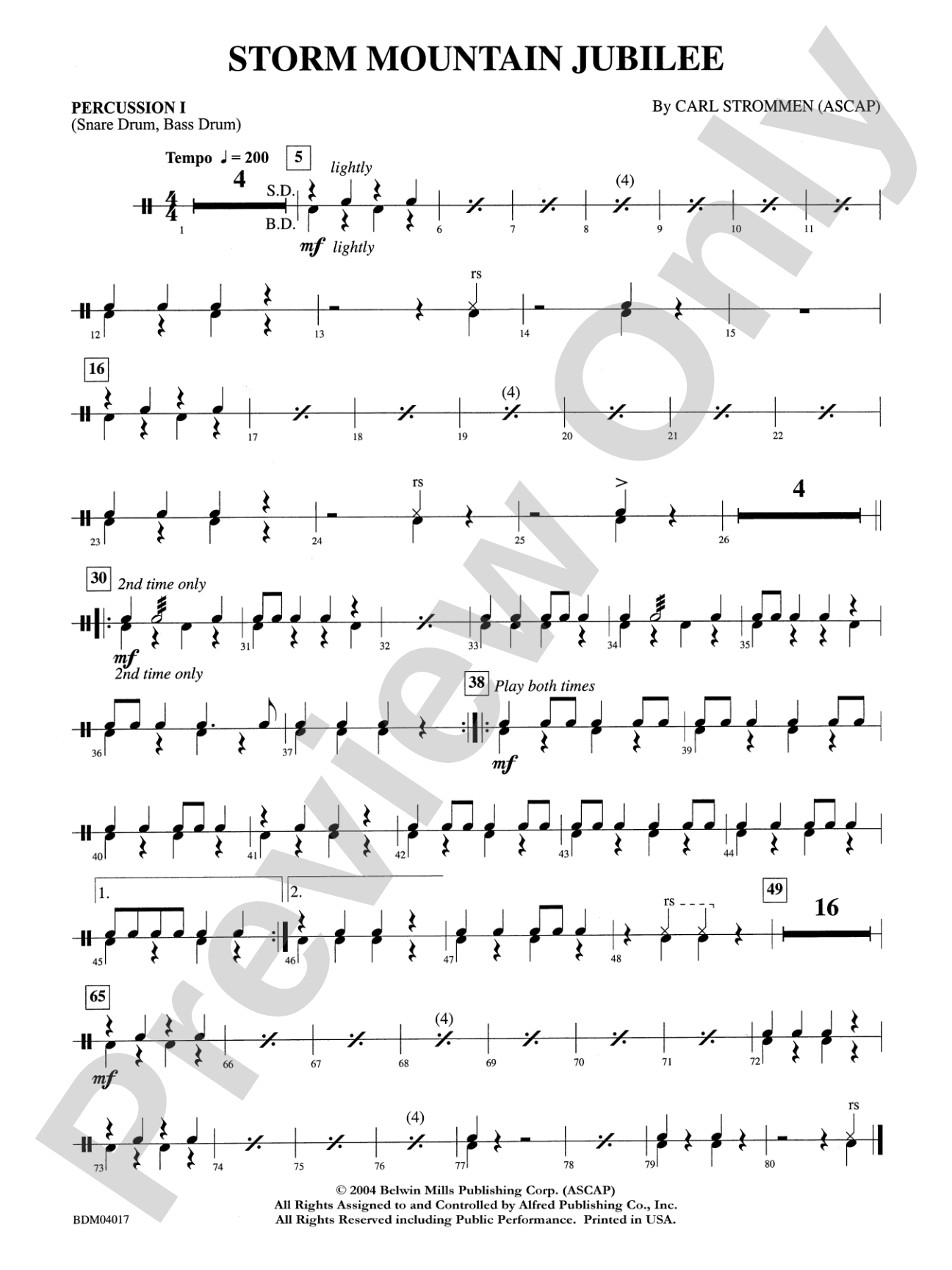 Storm Mountain Jubilee: 1st Percussion