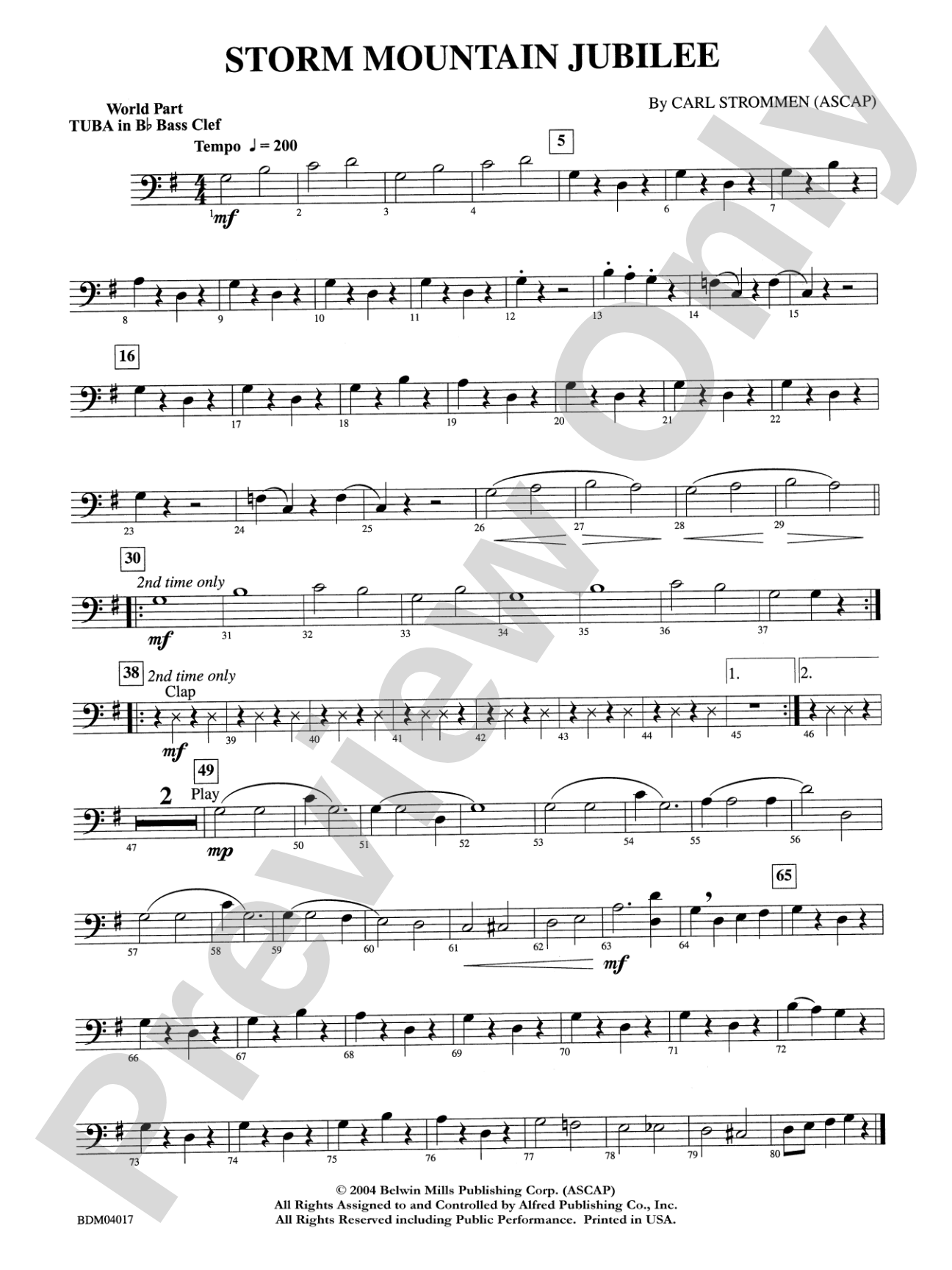Storm Mountain Jubilee: WP B-flat Tuba B.C.