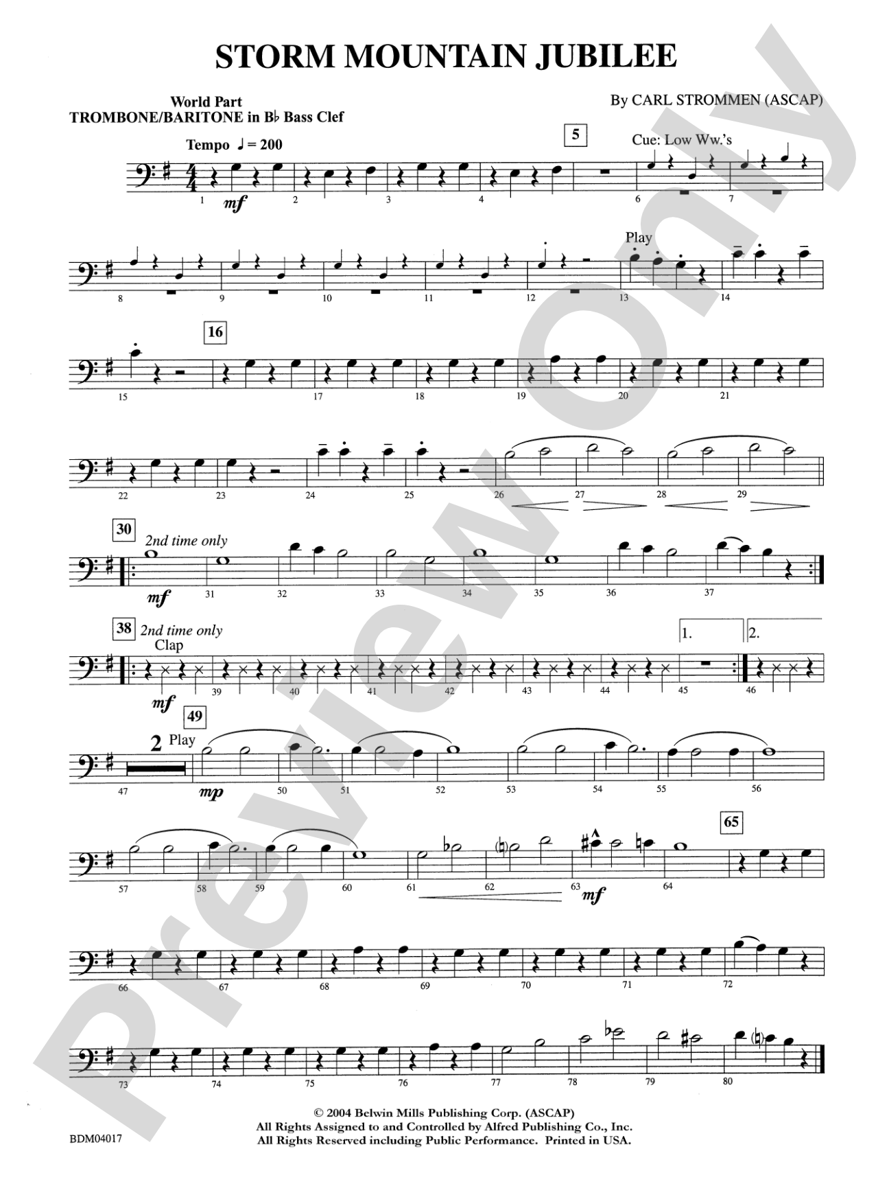 Storm Mountain Jubilee: WP 1st B-flat Trombone B.C.