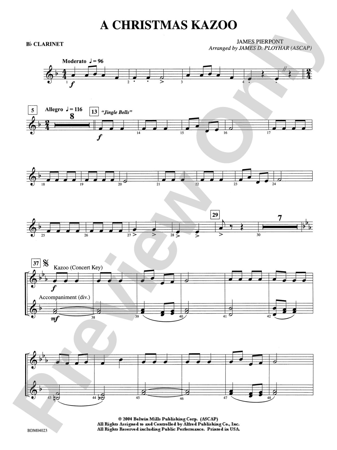 A Christmas Kazoo: 1st B-flat Clarinet